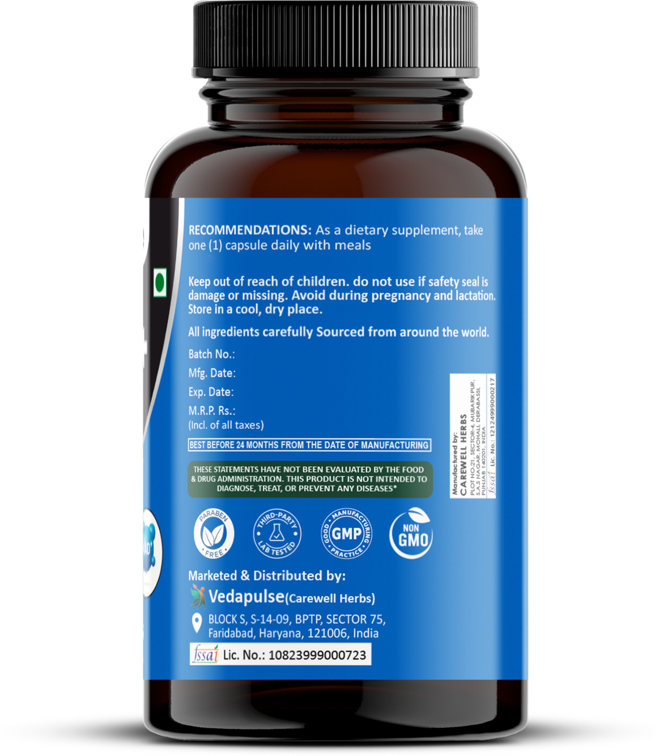 Image of Vedapulse NAD+ Resveratrol Capsules - Boost Energy & Anti-Aging with NAD+ & Resveratrol