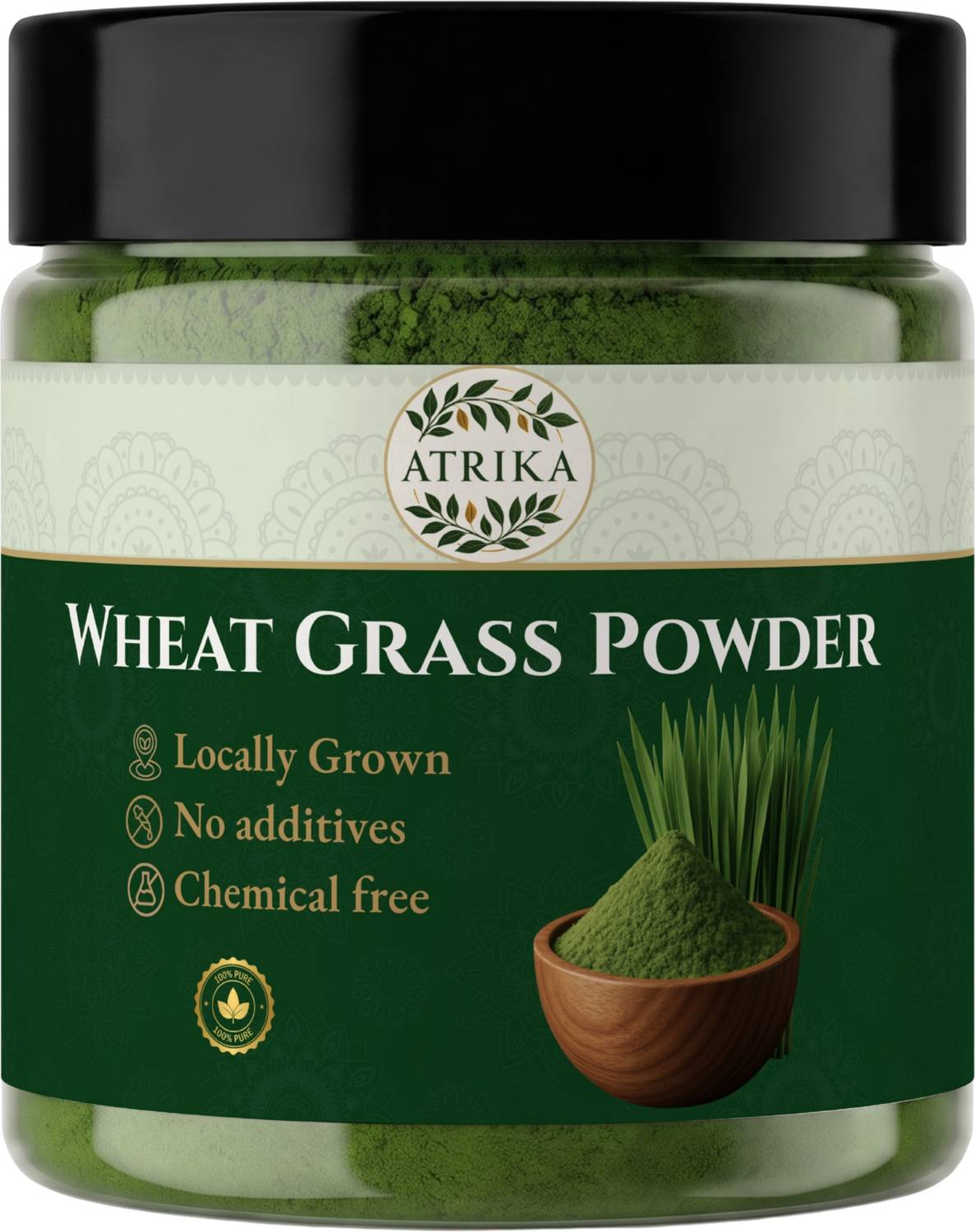 Atrika Wheat grass Powder | Herbal Superfood for Detox, Immunity & Daily Wellness
