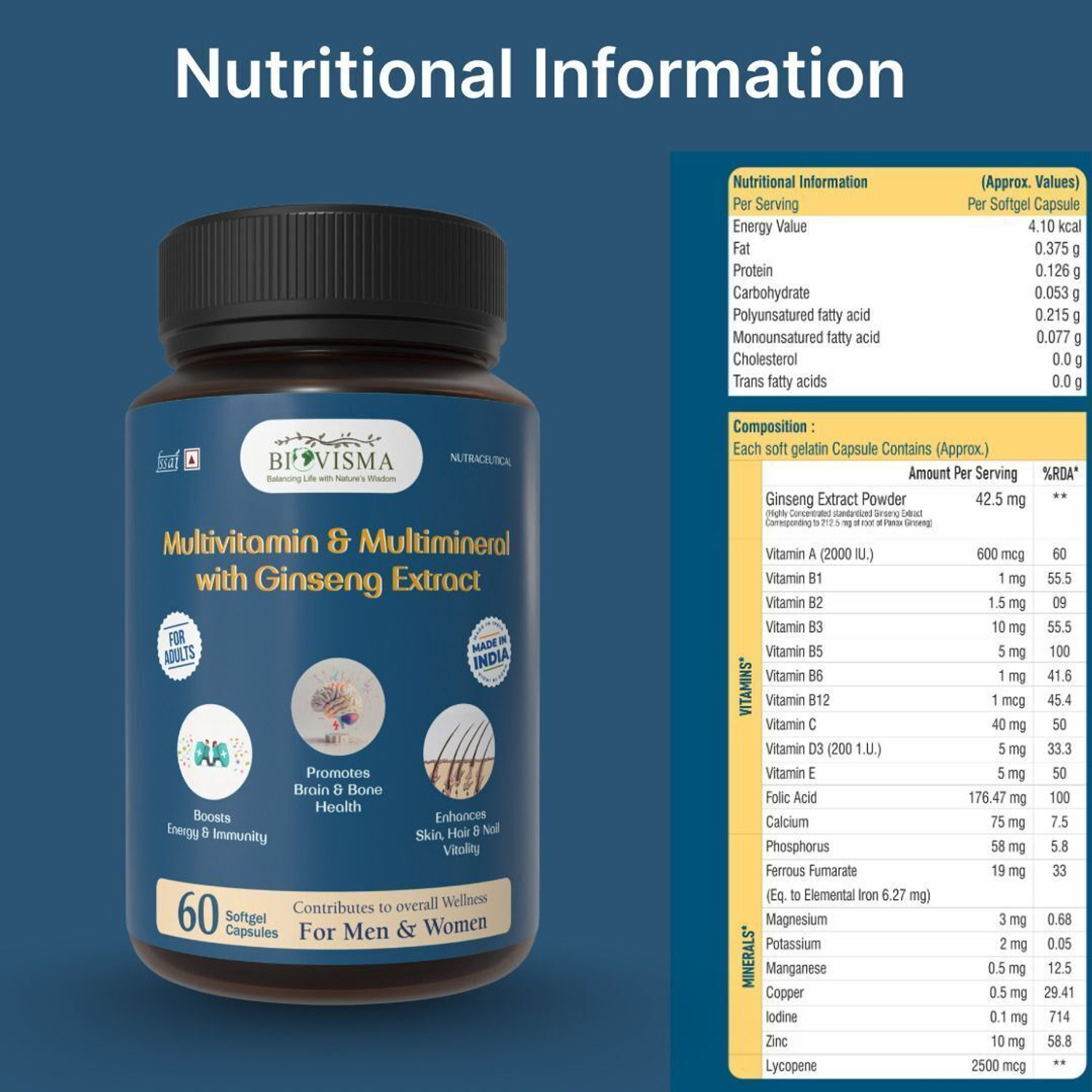 Image of BIOVISMA Multivitamin Capsule for Men and Women