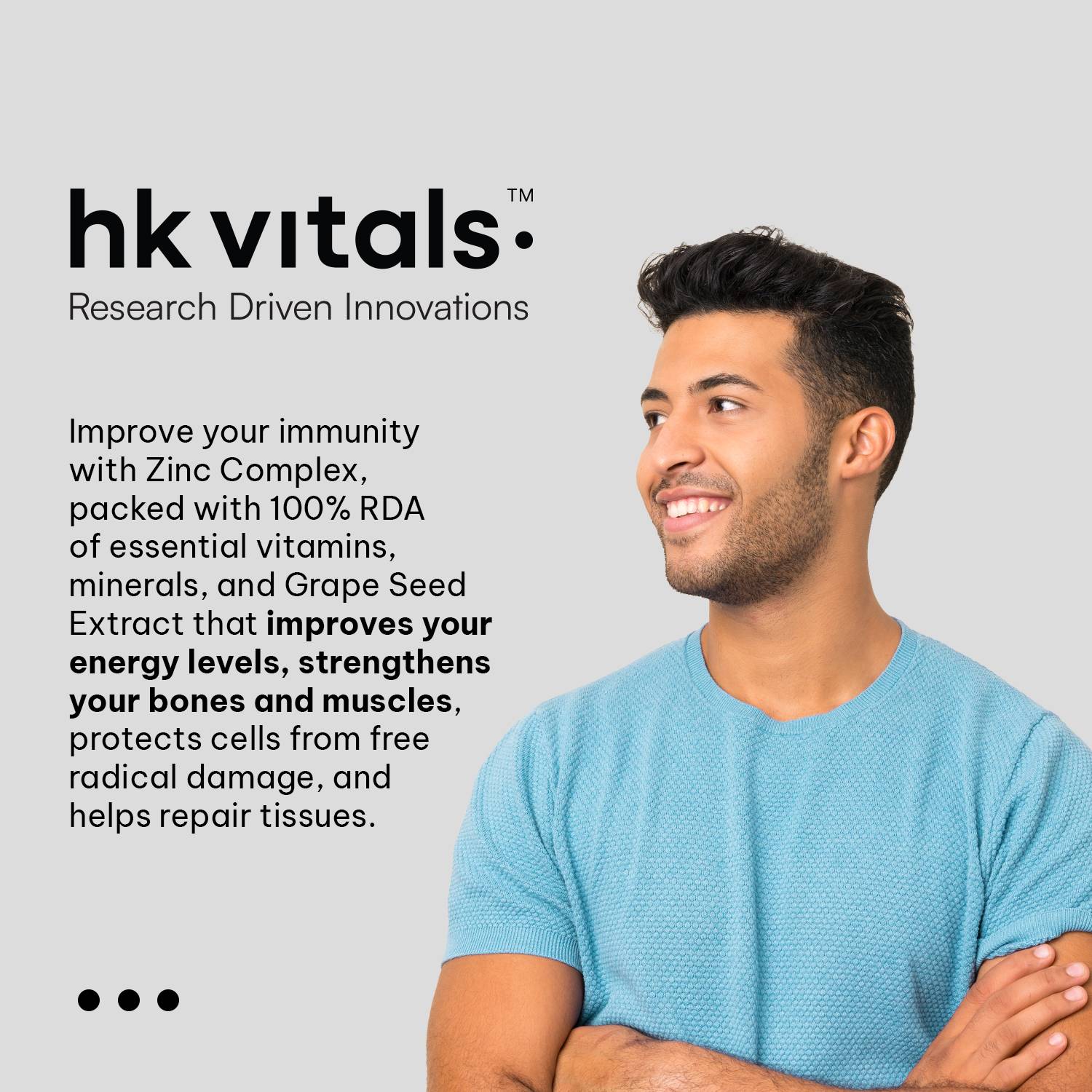 hk vitals Zinc Supplements 60 Tablets - Image 3