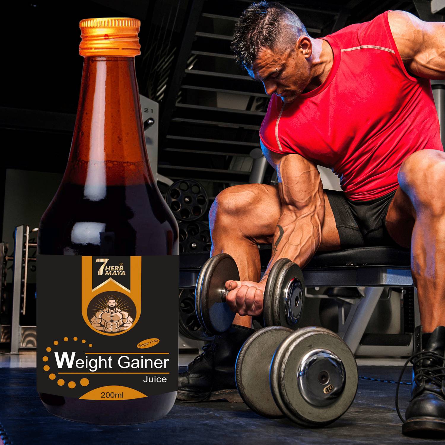 7Herbmaya Weight Gainer Juice/ Weight Gain Syrup/ Muscle Building Juice/ Mass Gainers Weight Gainers/Mass Gainers