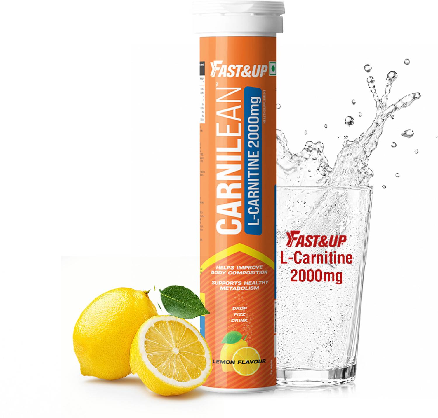 FAST&UP L-Carnitine Tartrate 2000mg, Helps Convert Fat into Energy, Lemon Flavor Price in India