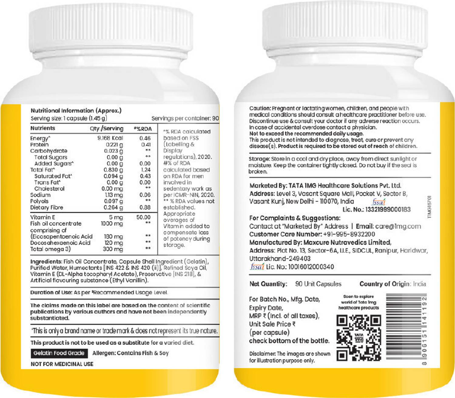 TATA 1mg Salmon Omega 3 Fish Oil 180mg - Image 2