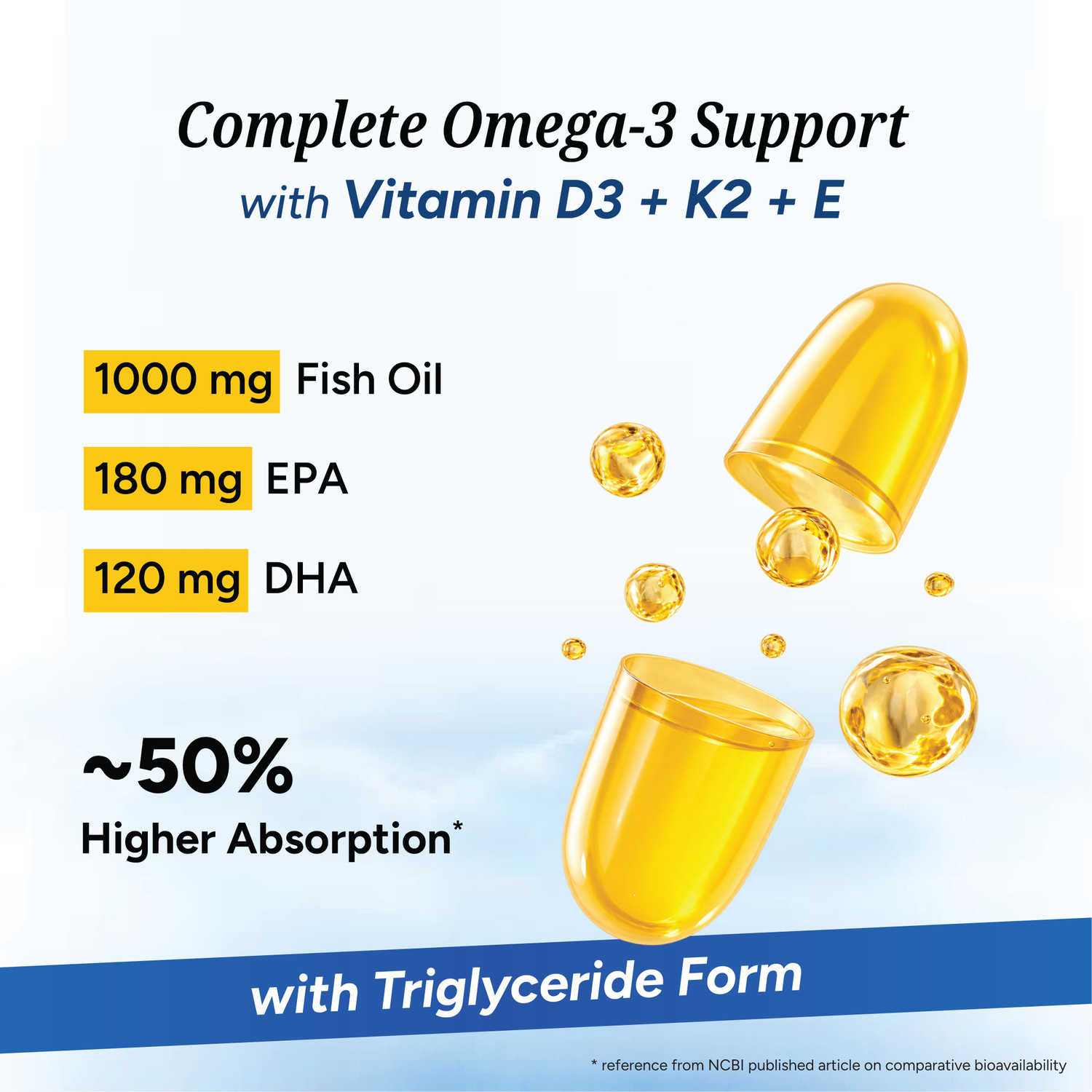Image of TATA 1mg Salmon Omega 3 Fish Oil with Vitamin D3 & K2-7