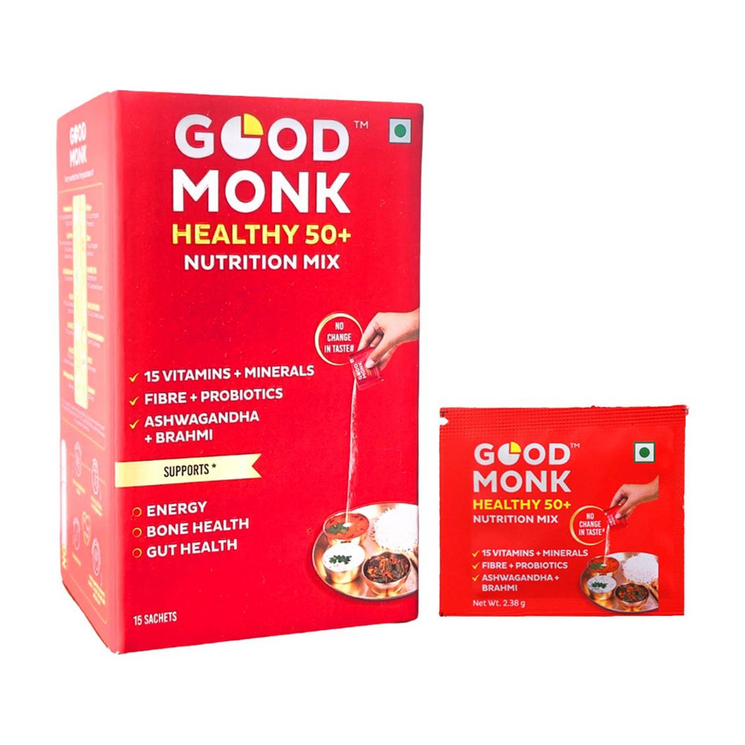 Good Monk Healthy 50+ Nutrition Mix|Energy&Bone Health|Multivitamin,Probiotic,Ashwagandha