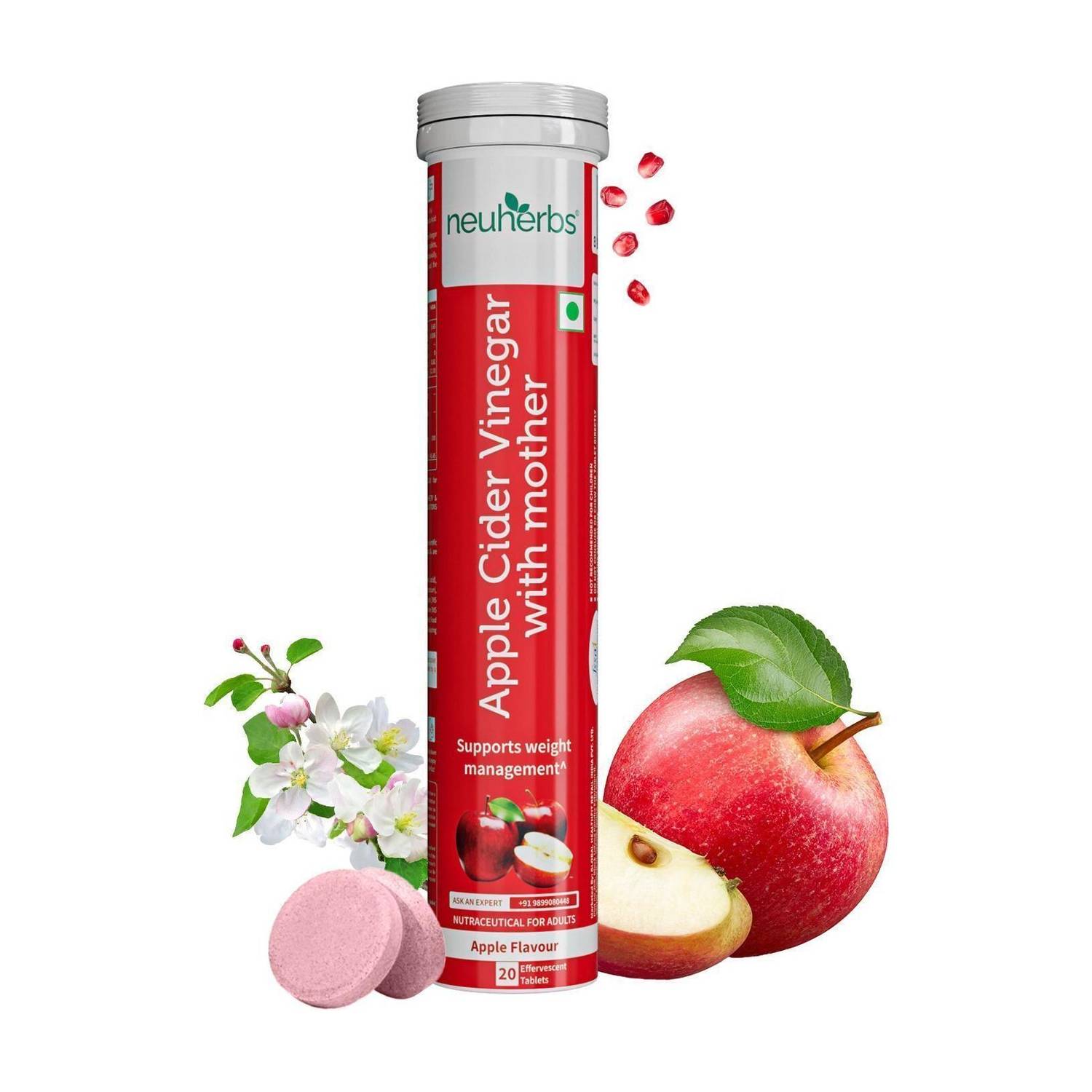 Neuherbs Apple Cider Vinegar With Mother Effervescent For Weight Management