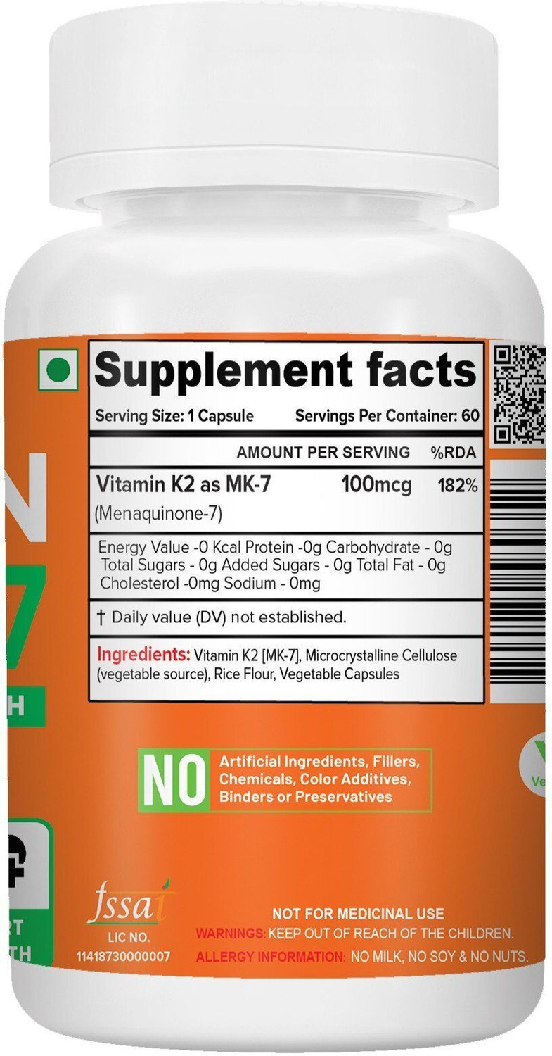 Image of NutriJa Vitamin K2 MK7 100mcg Supplement Supports Bone & Heart Health