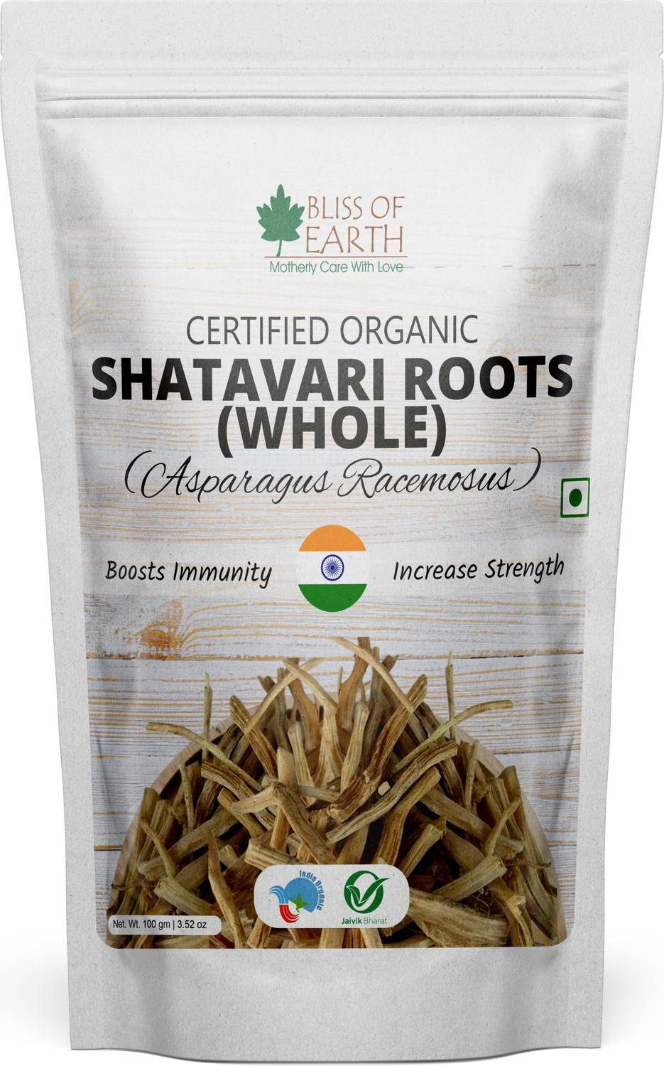 Bliss of Earth Shatavari Roots Whole Organic Asparagus Racemosus for immunity & Vitality 100gm