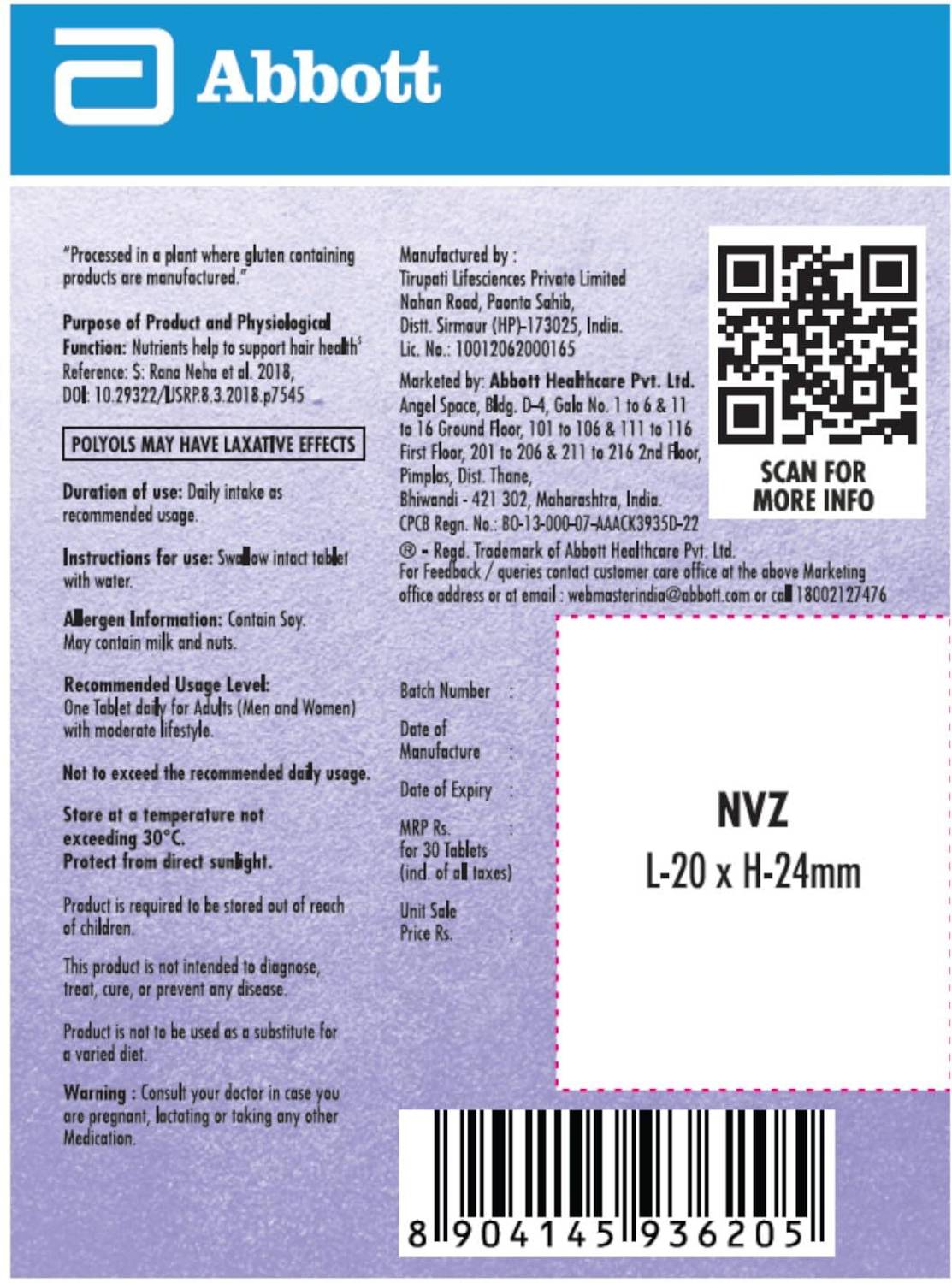 Follihair New Amino Acids Vitamins 30 Tablets - Image 2
