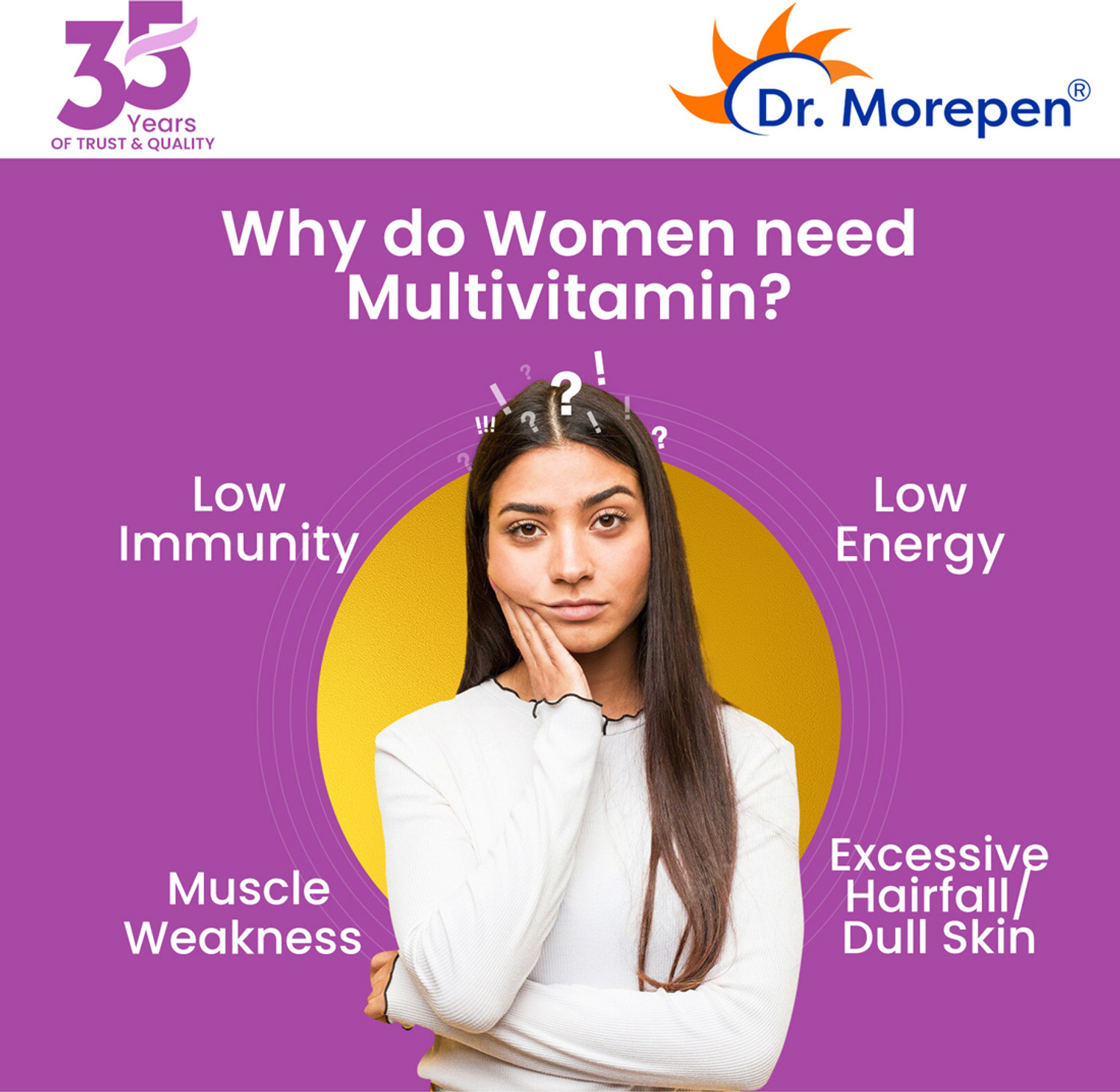 Image of Dr. Morepen Multivitamin Women And Omega 3 Triple Strength For Heart Health, Bones & Joints (120 Tablets)