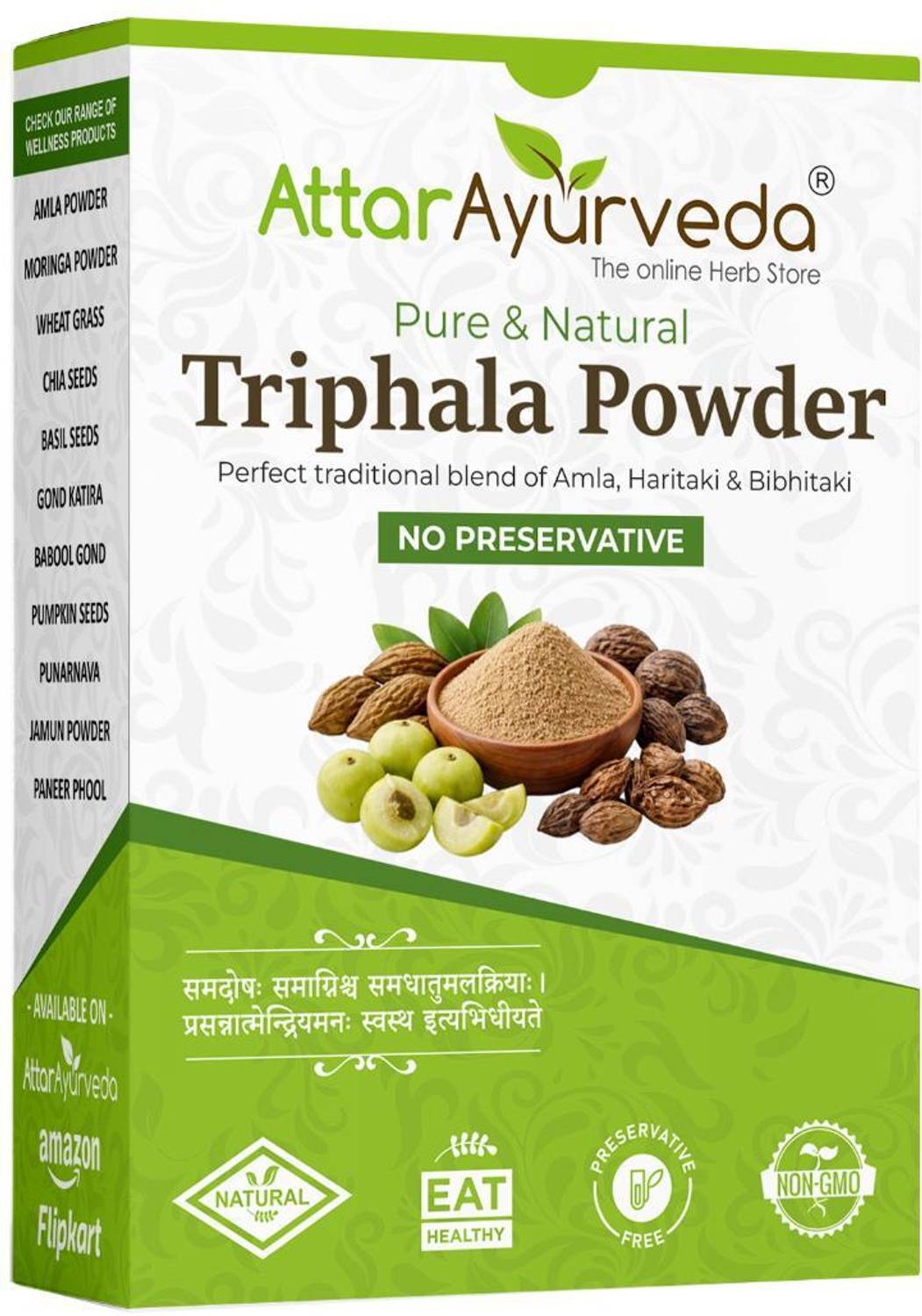 Attar Ayurveda Triphala Churna/Powder for Constipation and Gut Health