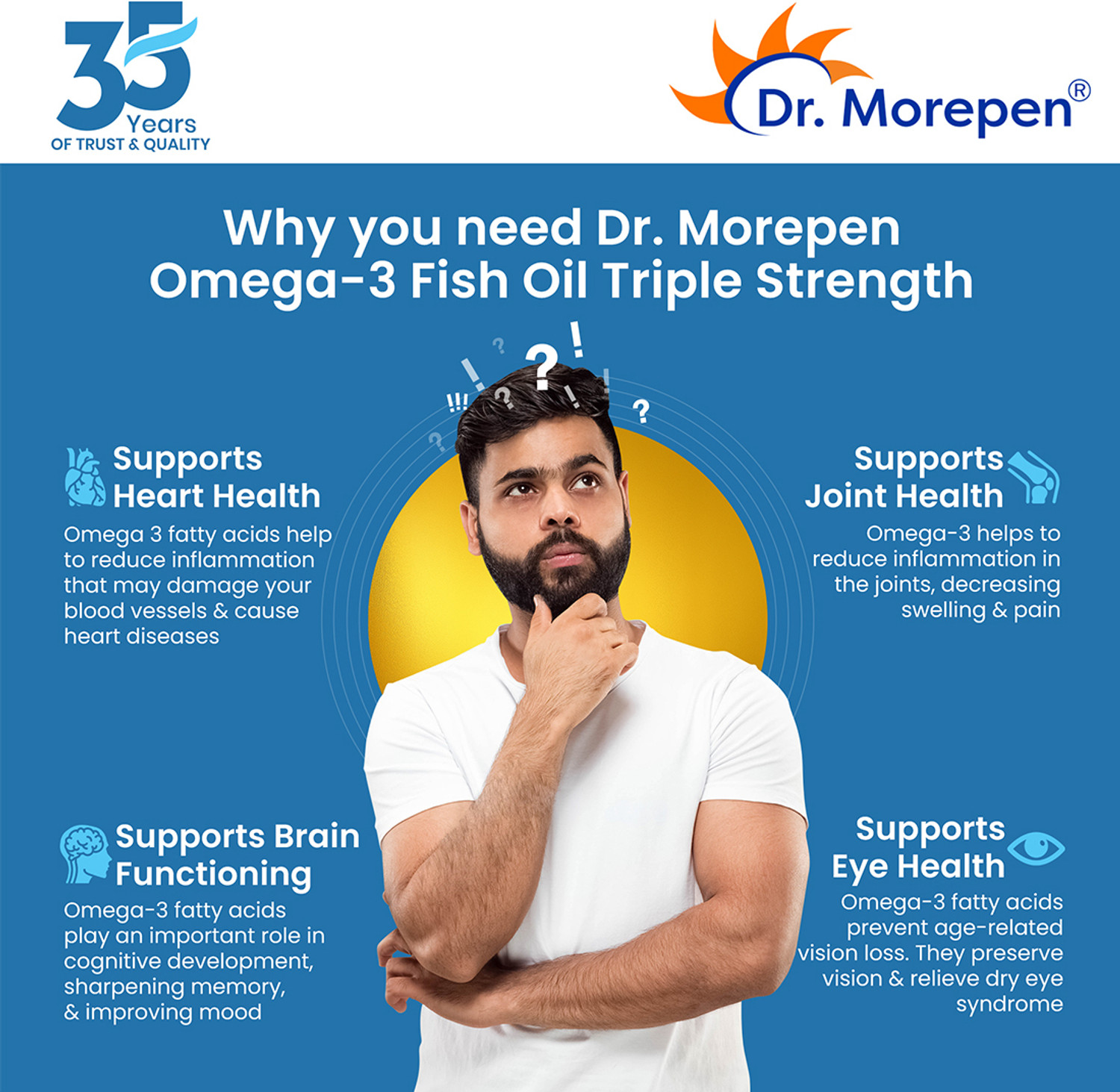 Image of Dr. Morepen Multivitamin Women And Omega 3 Triple Strength For Heart Health, Bones & Joints (120 Tablets)