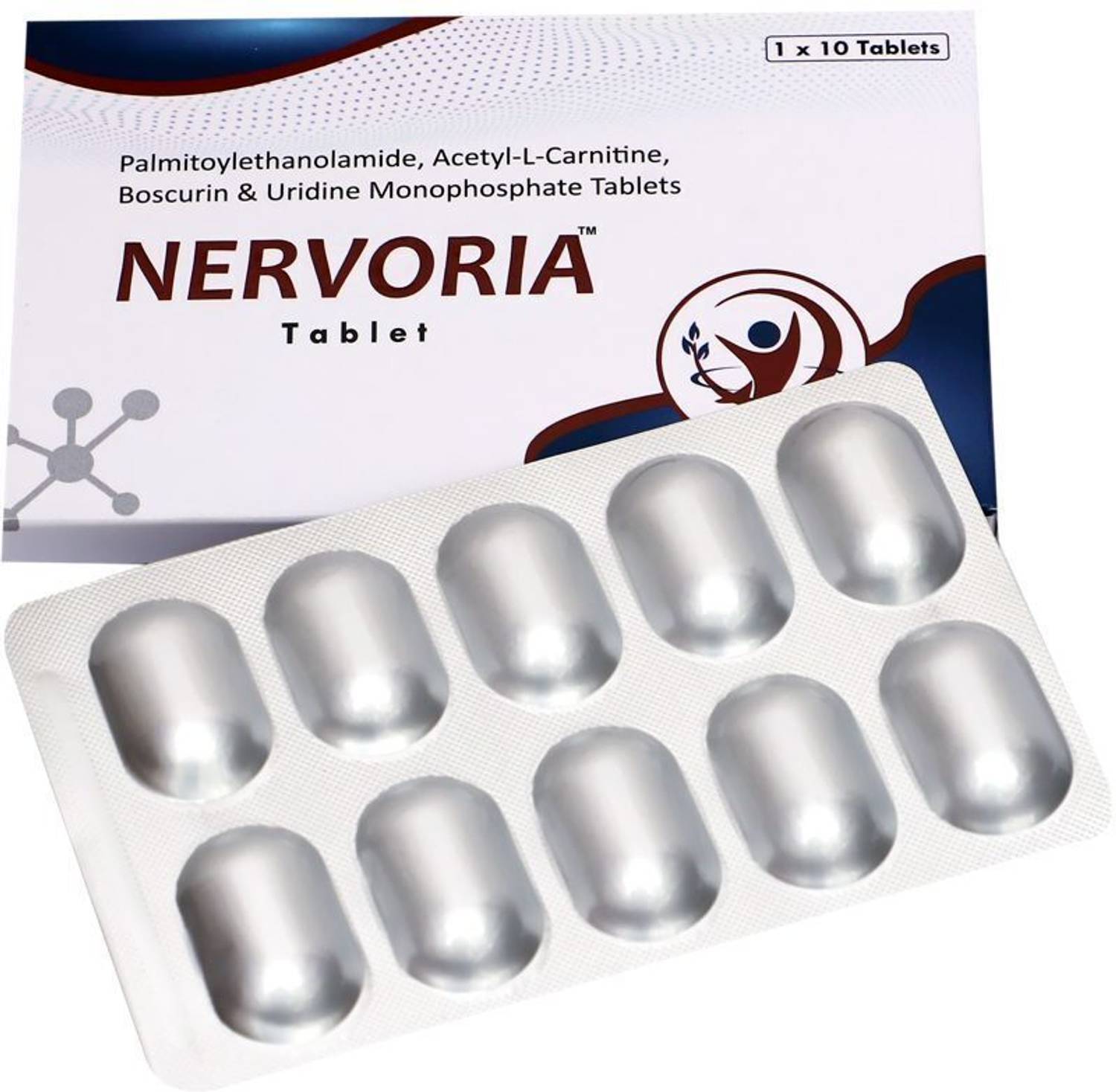 palmitoylethanolamide acetyl l carnitine Nervoria Palmitoylethanolamide,acetyl-L-carnitine,boscurin & uridine monophosphate tablet Price in India