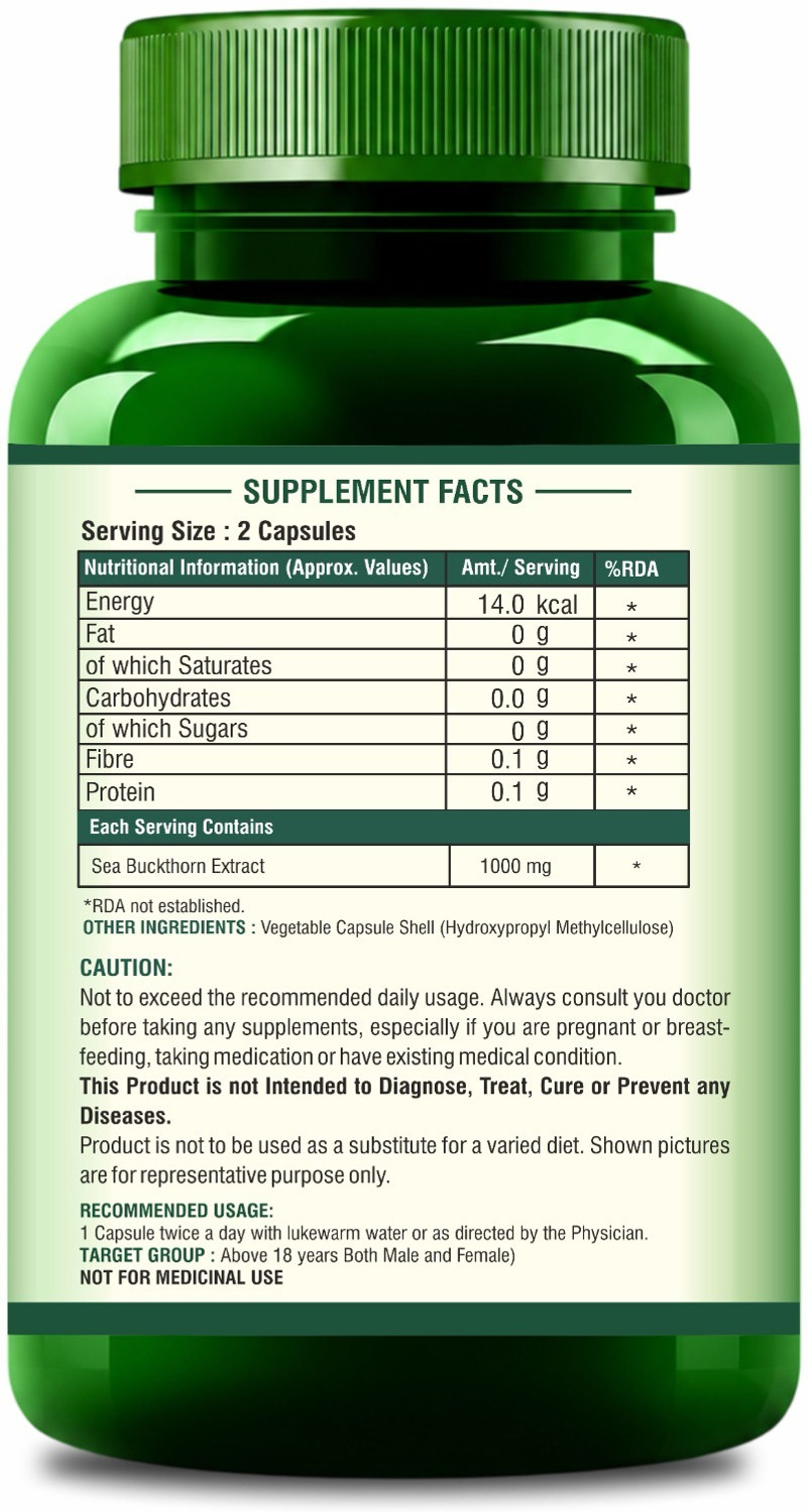 Image of Dhara Organics Sea Buckthorn Capsules 1000mg