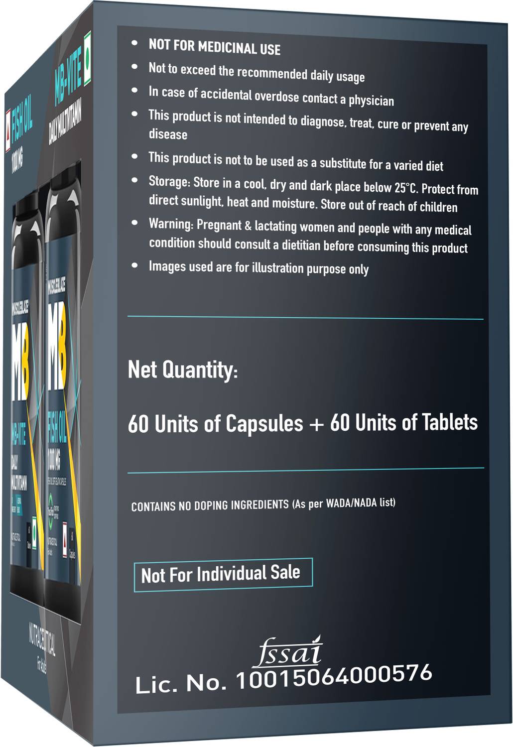 MUSCLEBLAZE MB-Vite & Fish Oil 1000mg Combo Pack 1g - Image 3