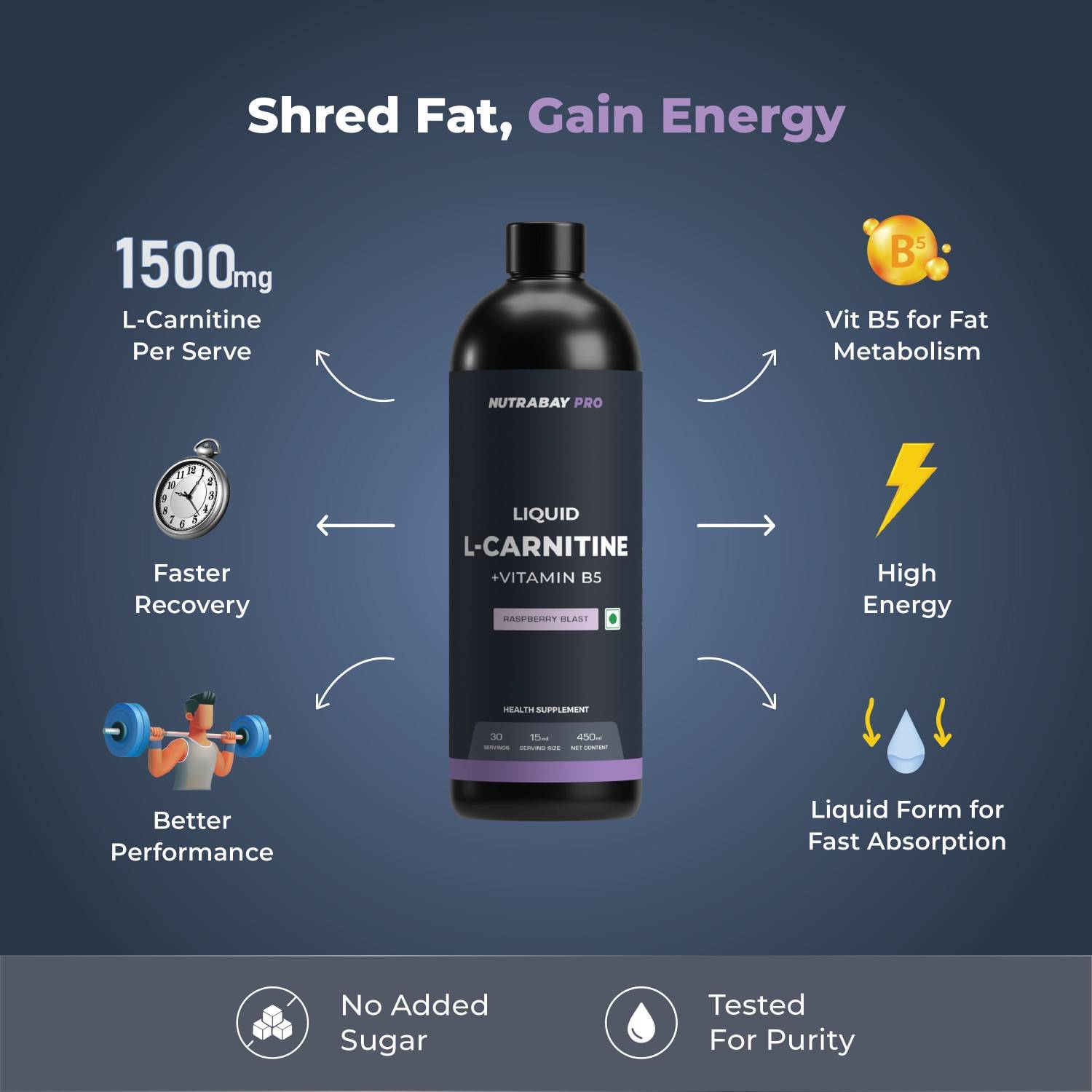 Nutrabay Pro Liquid L-Carnitine + Vitamin B5, Flavor - Raspberry Blast  Price in India - Buy Nutrabay Pro Liquid L-Carnitine + Vitamin B5, Flavor -  Raspberry Blast online at Flipkart.com