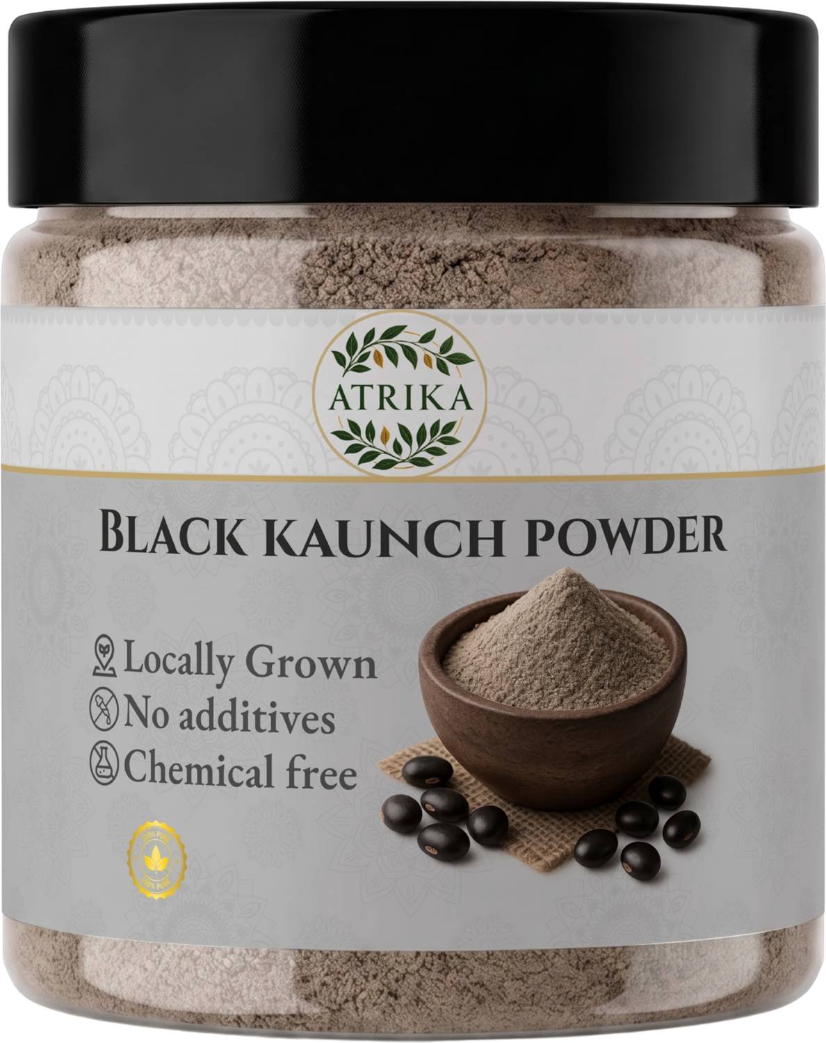 Atrika Black Kaunch Seed Powder | Ayurvedic Herb for Strength & Vitality Support