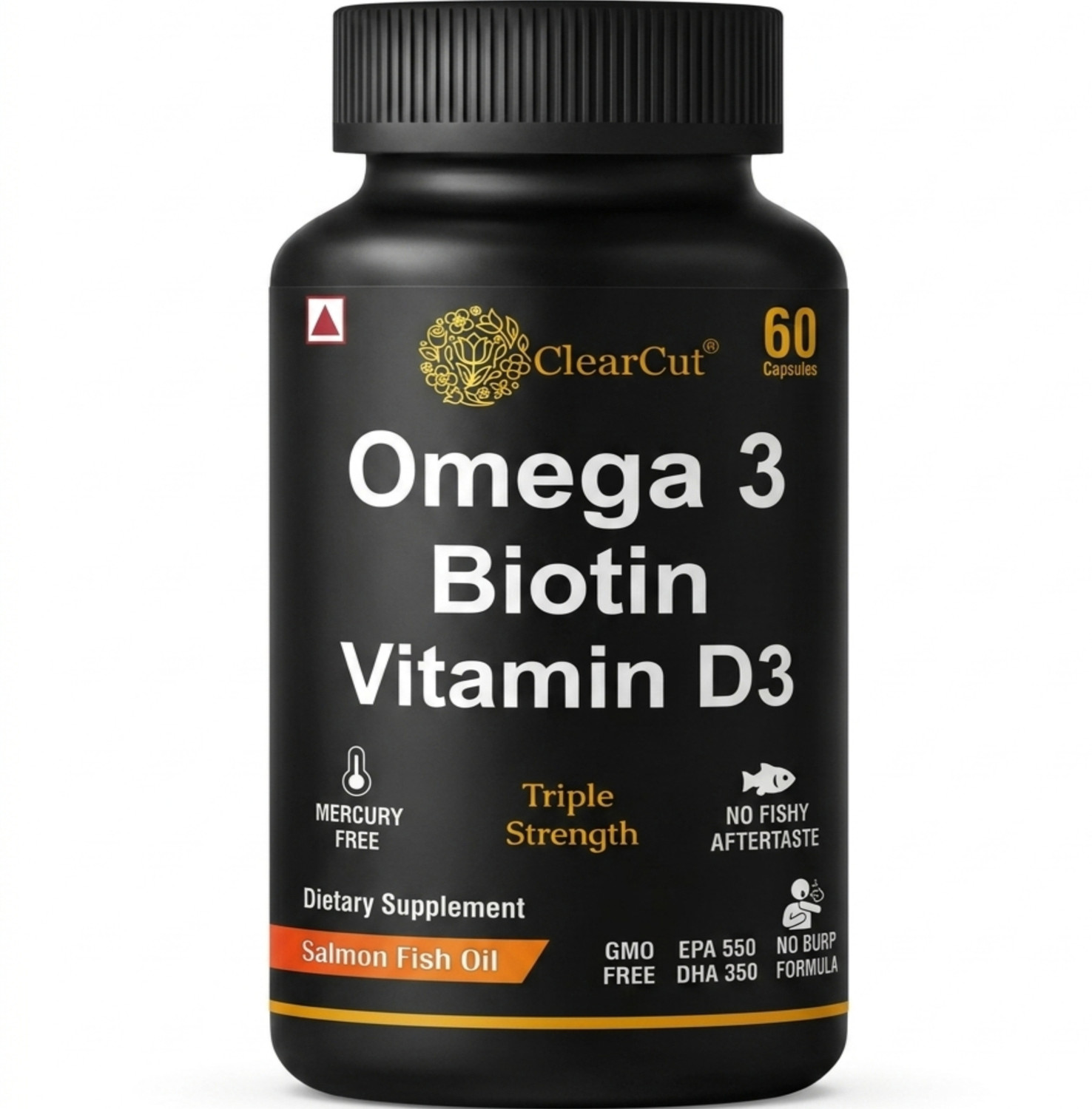 Image of Clearcut Omega 3 capsule Fish oil Triple strength Biotin Vitamin D3
