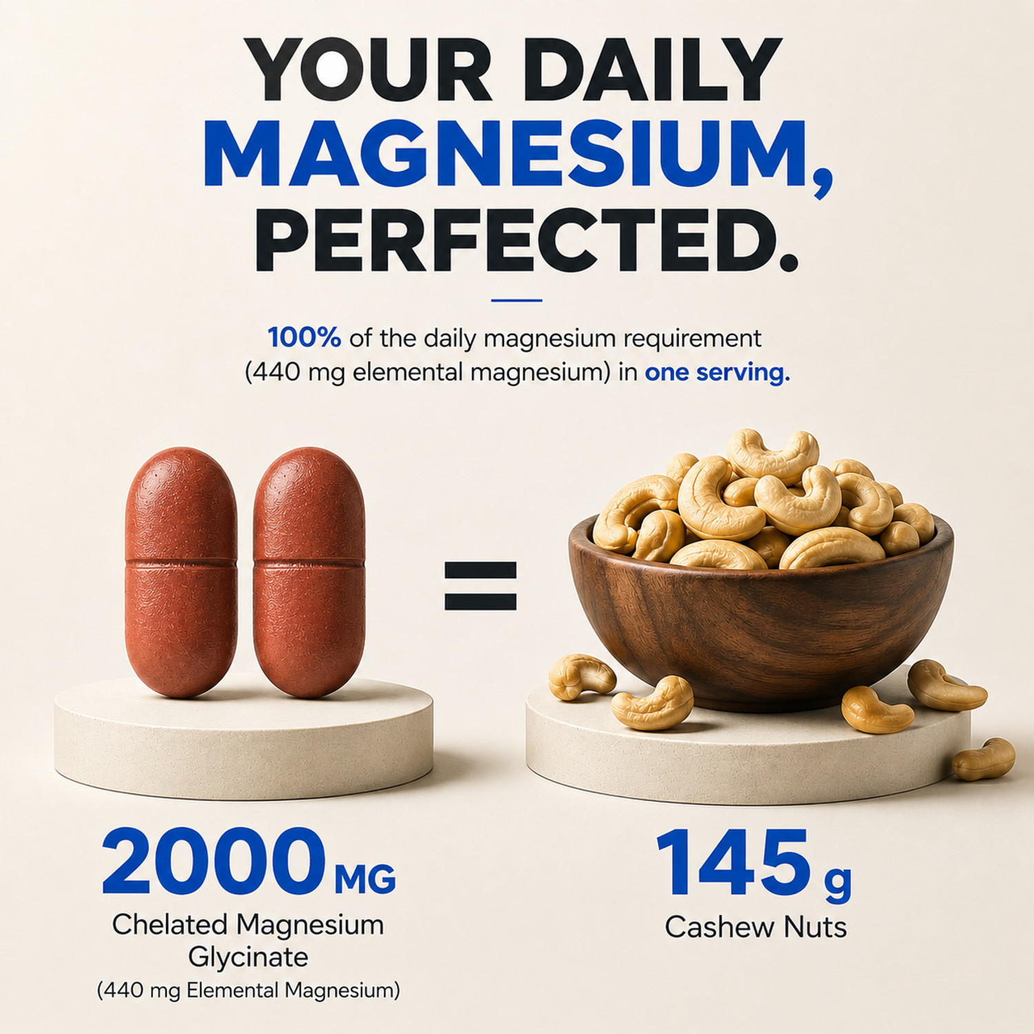 Image of Nutrabud Magnesium Glycinate 2000mg - 100% RDA - For Better Sleep & Muscle Recovery (60 Tablets)