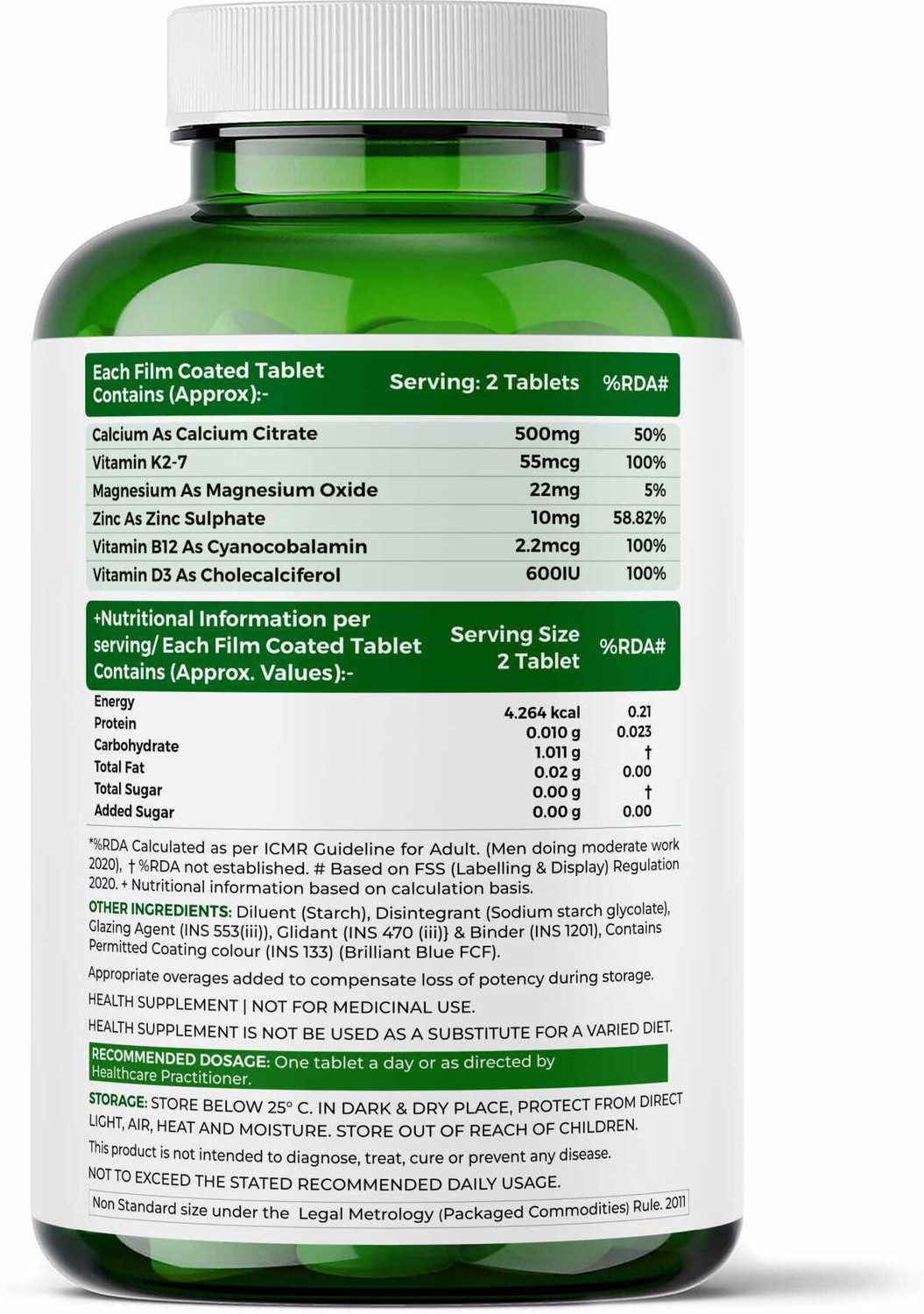 Image of acv-pix calcium magnesium zinc tablet for Women & Men | strong bone
