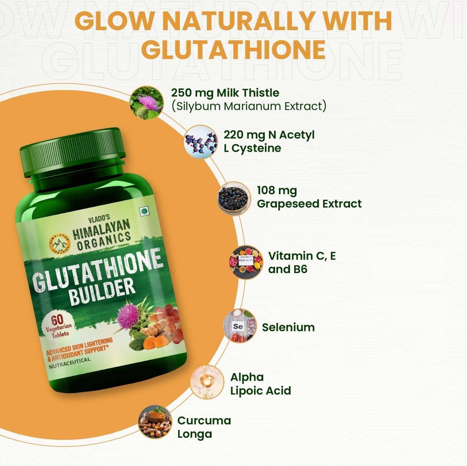 Vlado's Himalayan Organics Glutathione Builder - 60 Veg Tablets Price in  India - Buy Vlado's Himalayan Organics Glutathione Builder