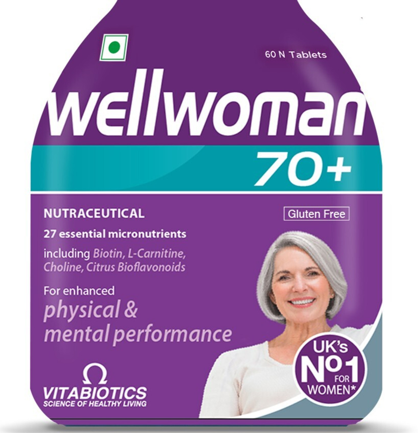 Image of Wellwoman 70+ Multivitamin for Women | Biotin, L-Carnitine, Choline | Energy & Vitality