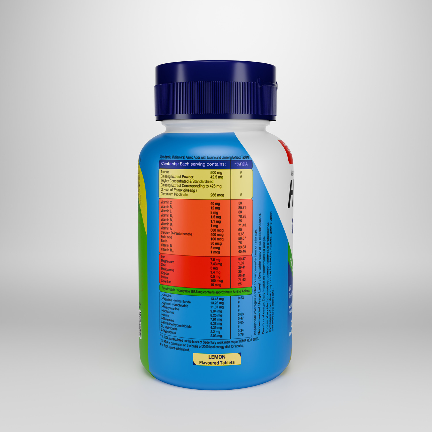Image of Health Ok Multivitamin with Natural Ginseng and Taurine power | 100% Vegetarian