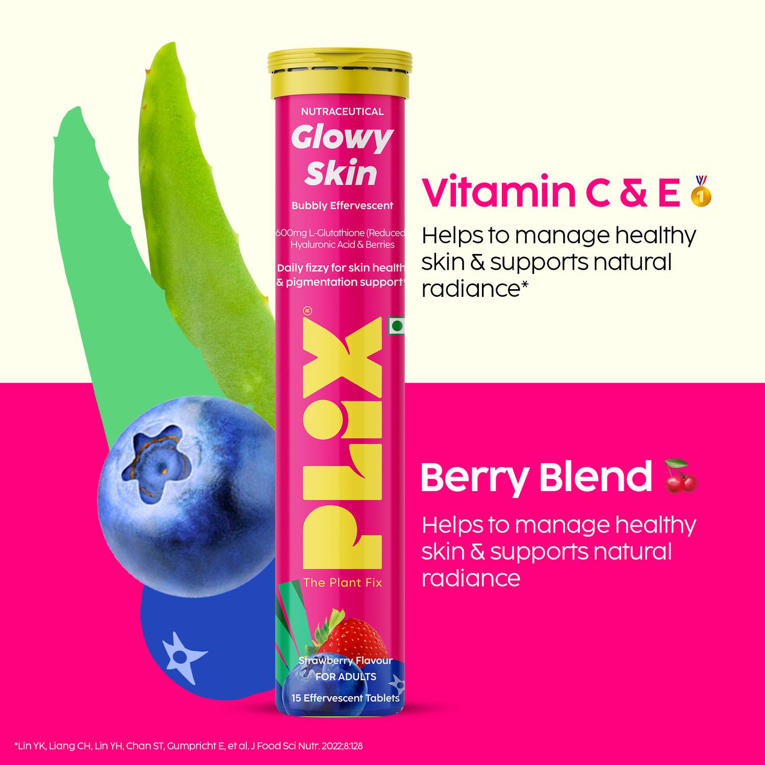 The Plant Fix Plix Glowy Skin Bubbly Effervescent 600mg - Image 5