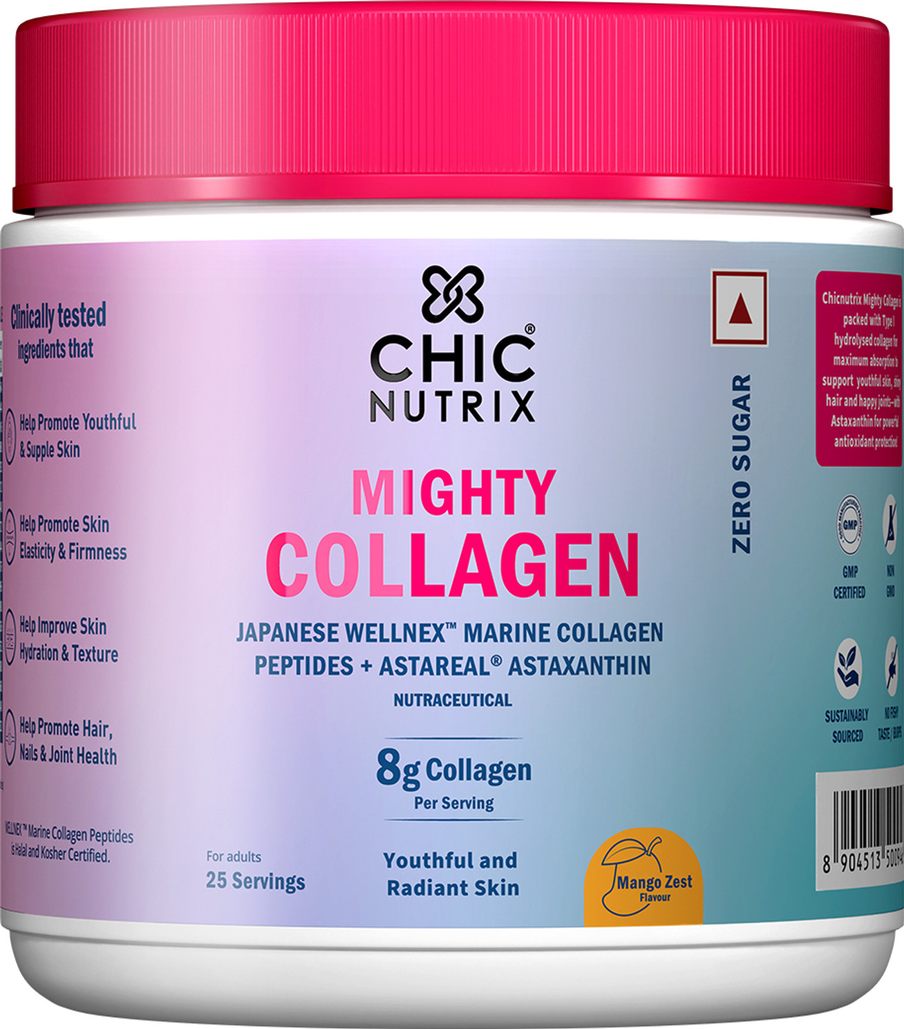 Image of Chicnutrix Marine Collagen Powder| 8g Japanese Collagen + Astaxanthin| 0 Sugar