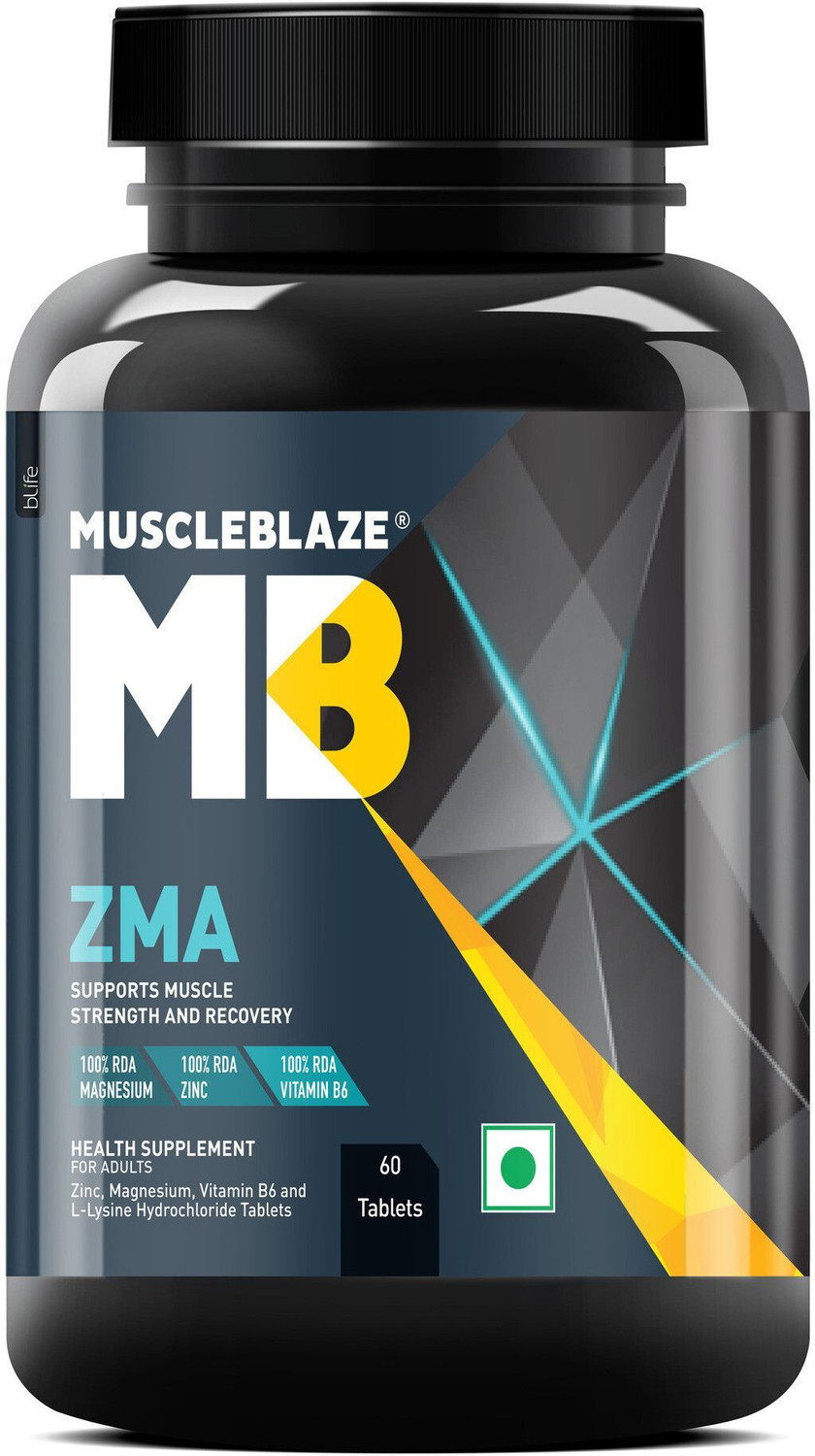 Image of MUSCLEBLAZE ZMA ( Zinc, Magnesium Aspartate, Vitamin B6) for Muscle Recovery & Strength