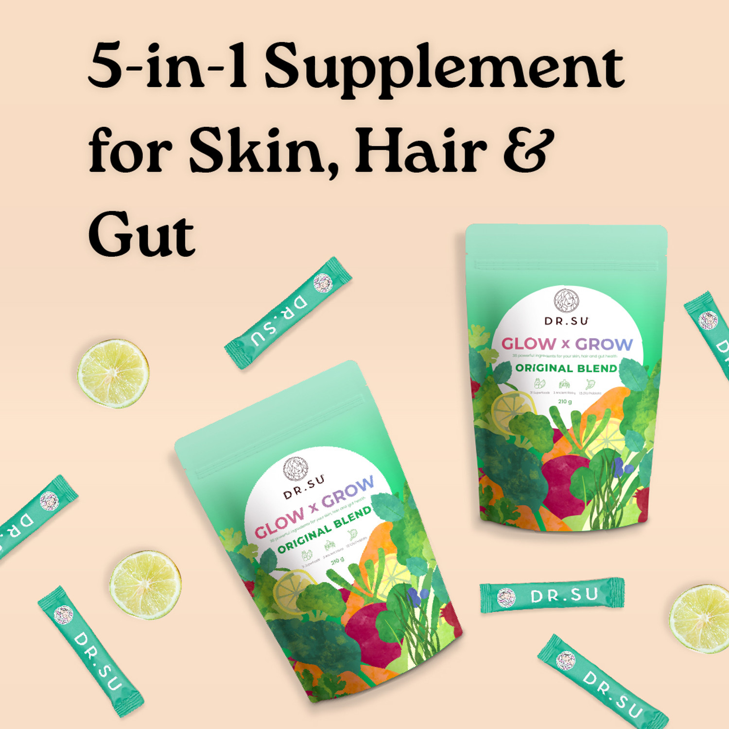 Image of Dr.Su Glow X Grow Original Blend Powder For Men and Women
