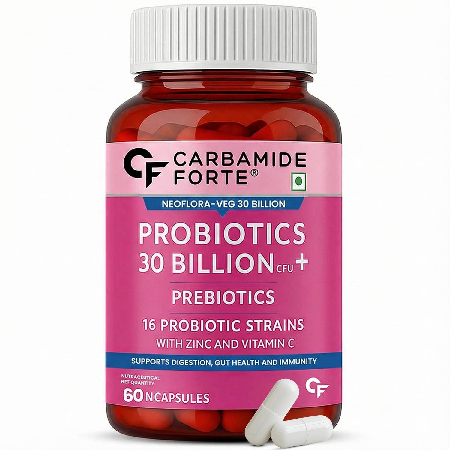 CARBAMIDE FORTE 30 Billion Probiotics & Prebiotics Supplement for Women & Men