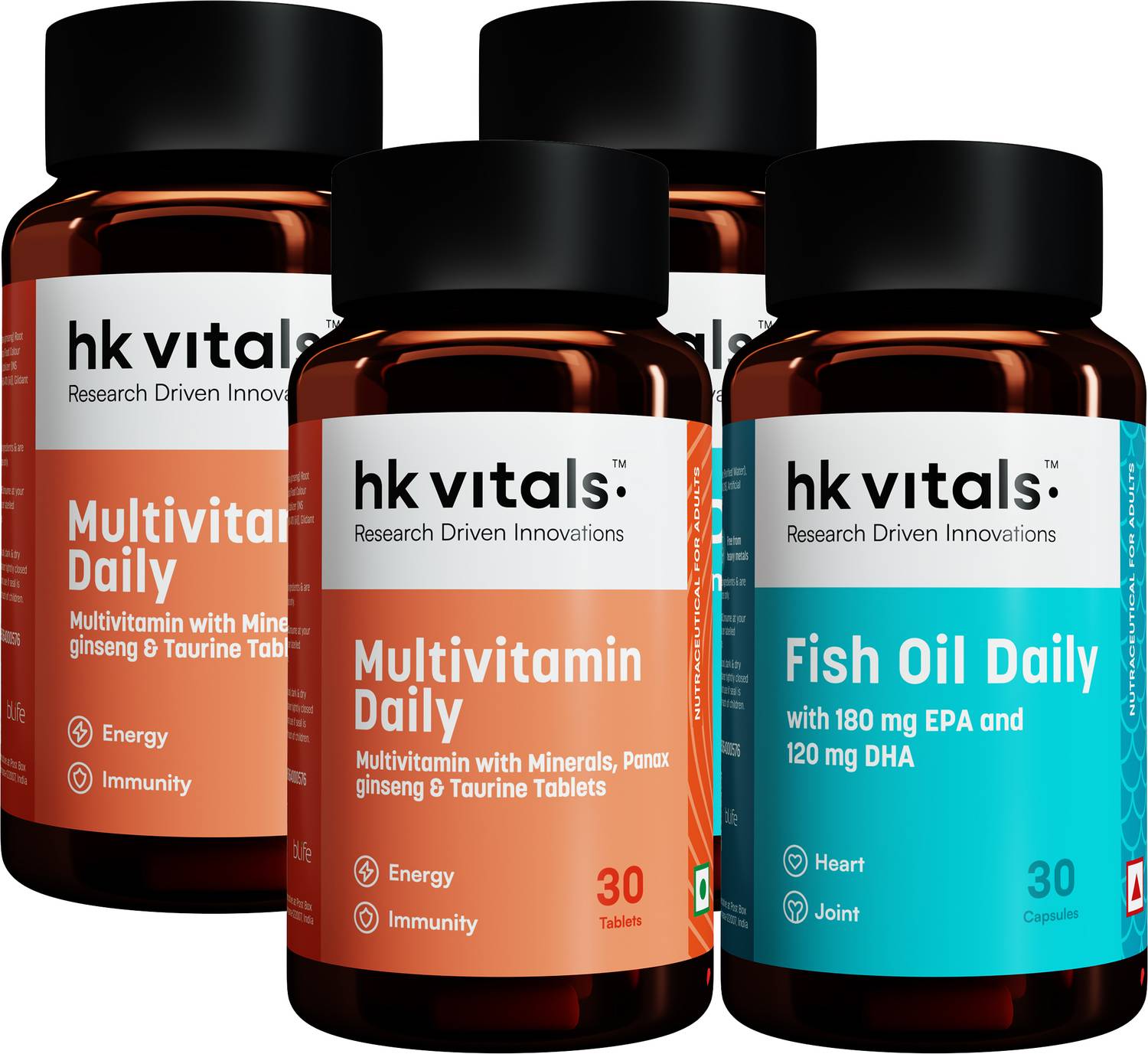 hk vitals Fish Oil + Multivitamin 60 Tablets - Image 1