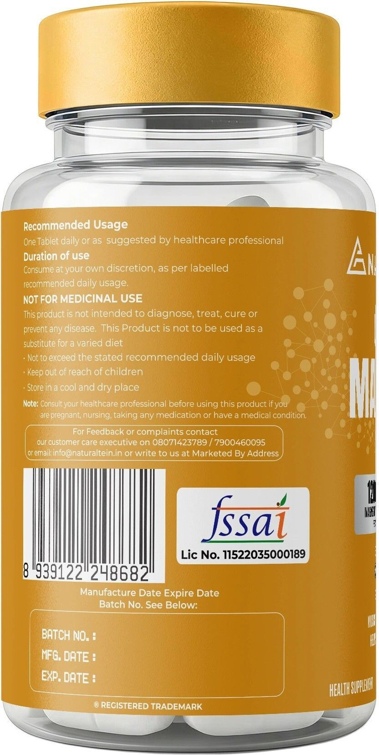 Image of NATURALTEIN Magnesium glycinate 1200mg Sleep, Brain, Muscle & Heart Support