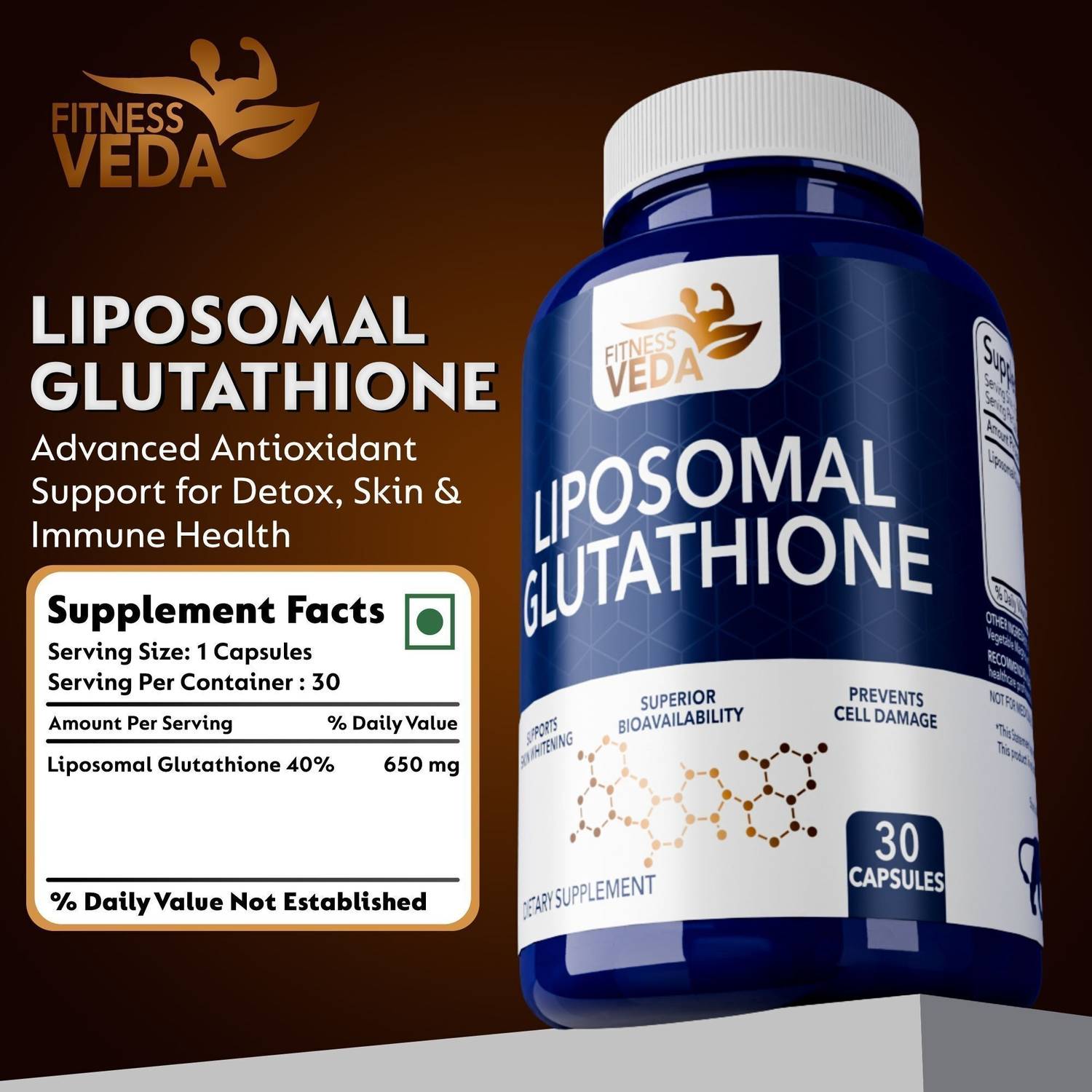 nutrivein liposomal glutathione FITNESSVEDA Supplement| High Absorption, Vegan, Non-GMO, Soy-Free B12 Shot Size:Pack of 6 Iron deficiency and B12