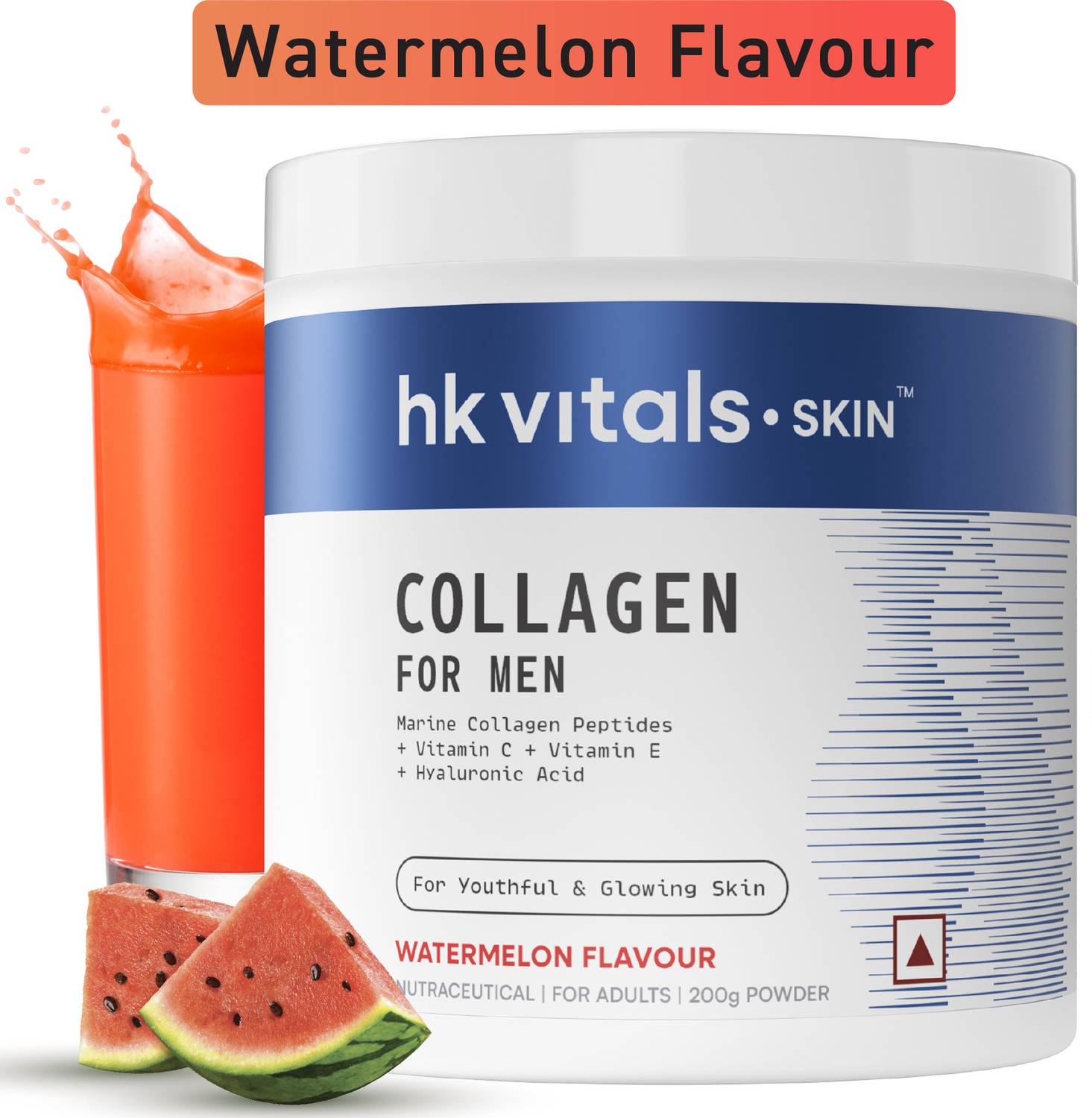 hk vitals Collagen for Men, Watermelon, 200g - Image 1