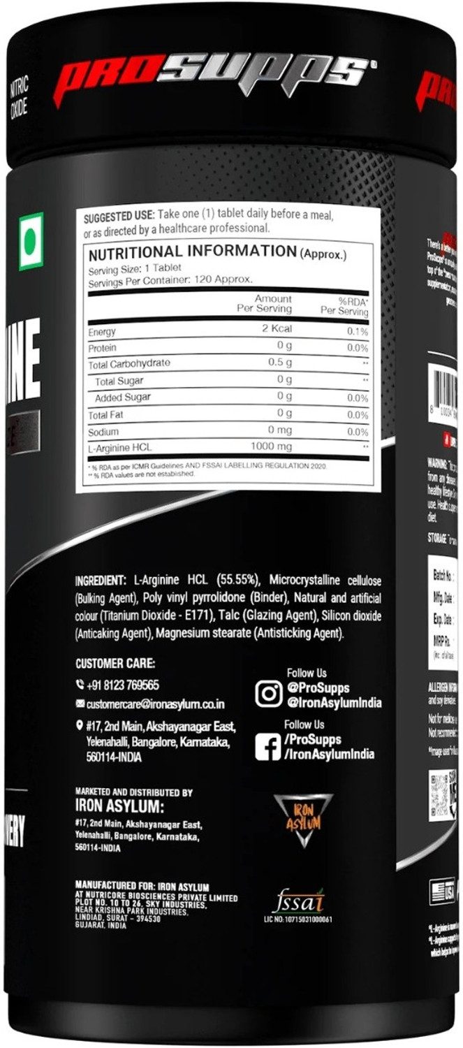 Image of PROSUPPS L-Arginine Nitrix Oxide 1000mg 120 Tablets
