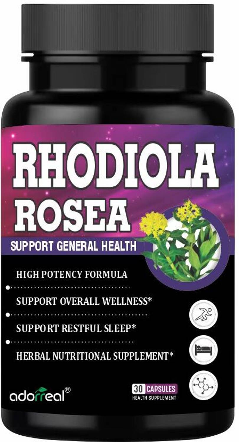 Adorreal Rhodiola Rosea 600mg Capsules | High Potency Herbal Adaptogen Overall Wellness