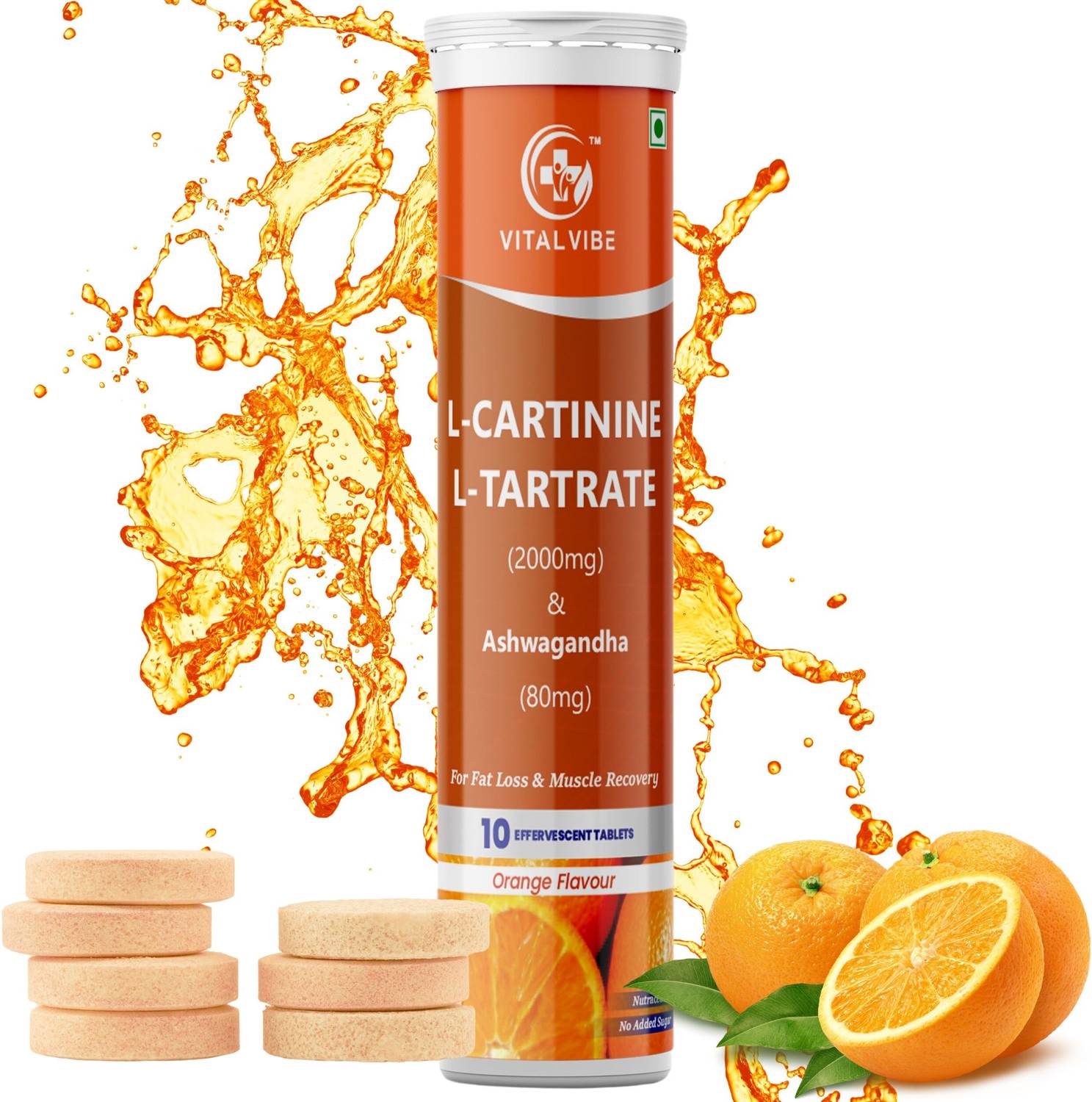 VITAL VIBE L-Carnitine Tartrate+Ashwagandha Effervescent Tablets | Strength & Fat Support VITAL VIBE L-Carnitine Tartrate+Ashwagandha Effervescent Tablets | Strength & Fat Support
