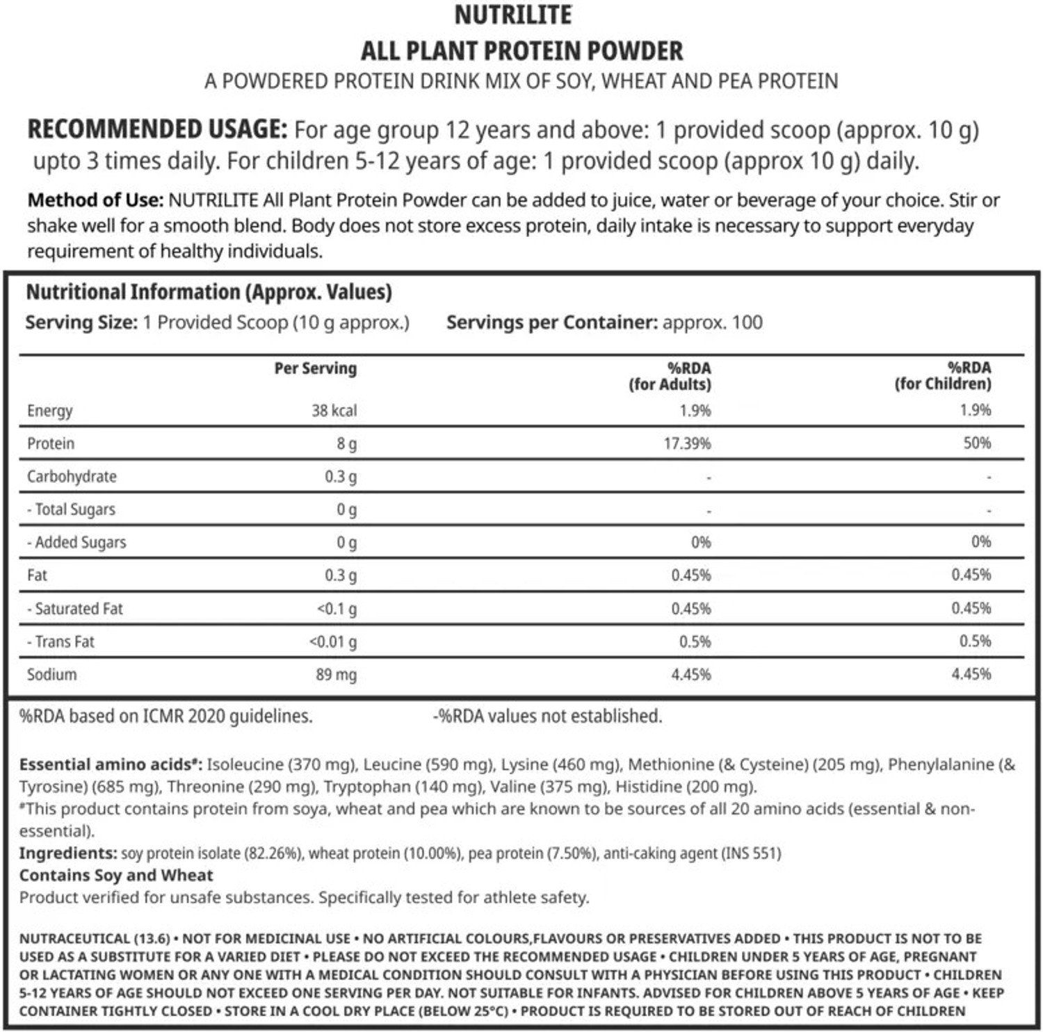 Image of Amway Nutrilite All Plant Protein-1 kg| Protein