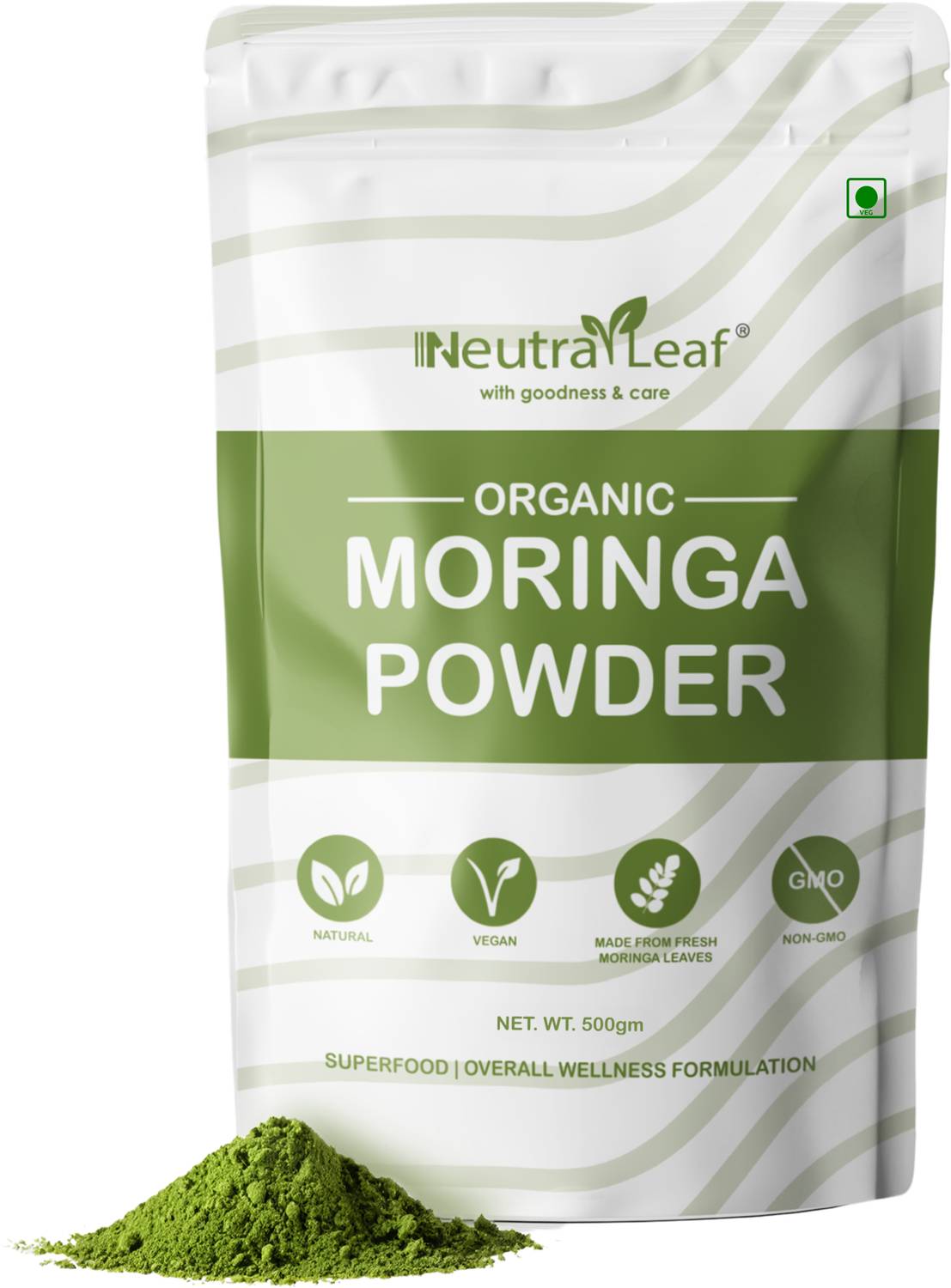 Neutraleaf Organic Moringa Powder 500gm - Powerful Vitamins & Antioxidants