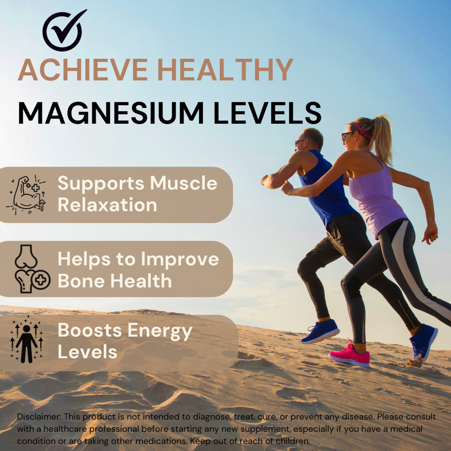Image of Pure Nutrition Magnesium Glycinate with Zinc for Bone, Muscle Nerve Health & Period Cramps