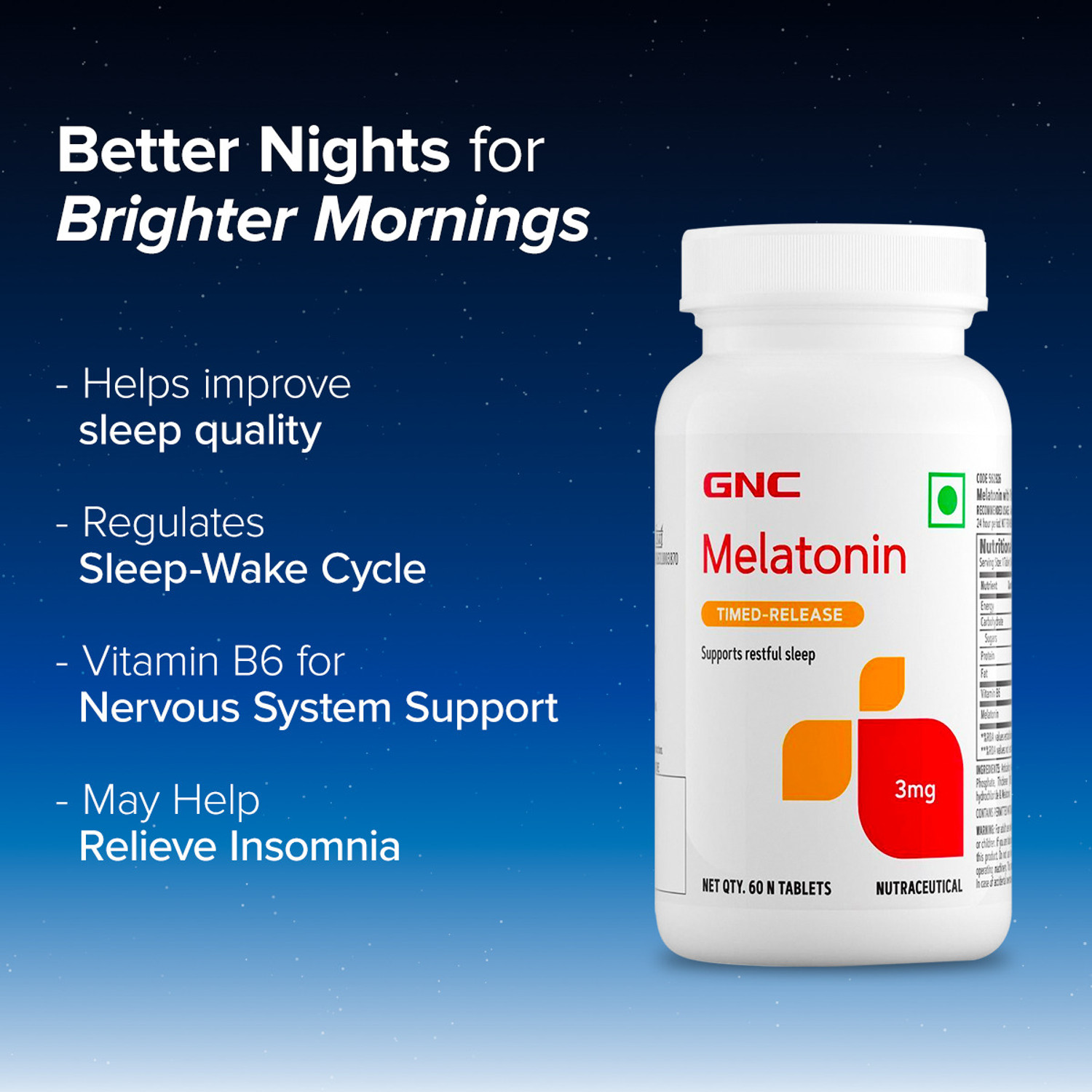 Image of GNC Melatonin Timed Release With Vitamin B6