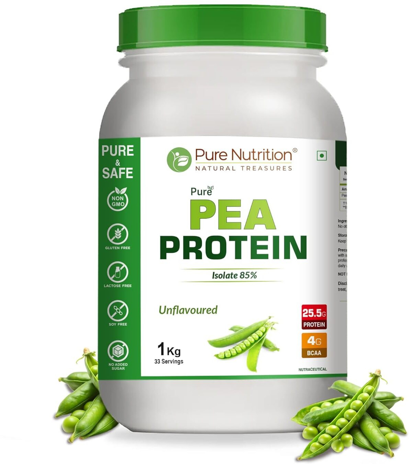 Image of Pure Nutrition Pea Protein Isolate 85% | 25.5g Protein | Vegan & Gluten-Free