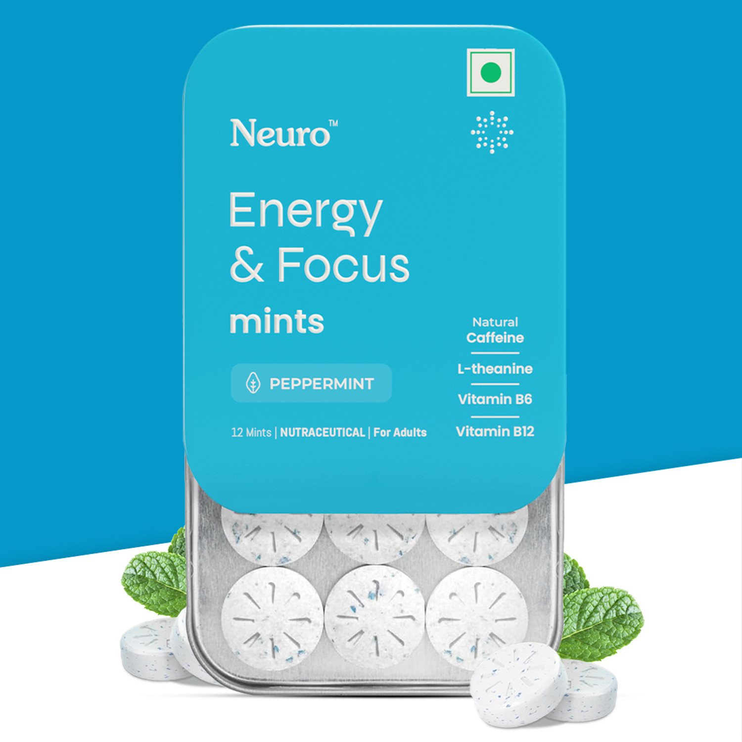 Image of Neuro Mint (Peppermint) Single Pack -12 Mints Tin