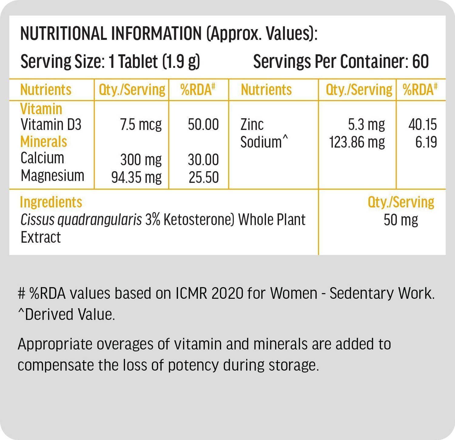 hk vitals Calcium Magnesium & Zinc with Vitamin D3 - Image 4