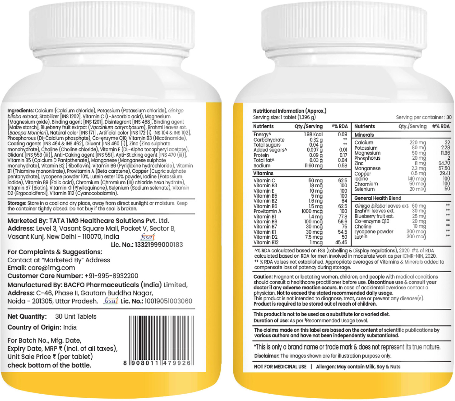 Image of TATA 1mg Senior 50+ Multivitamin & Multimineral