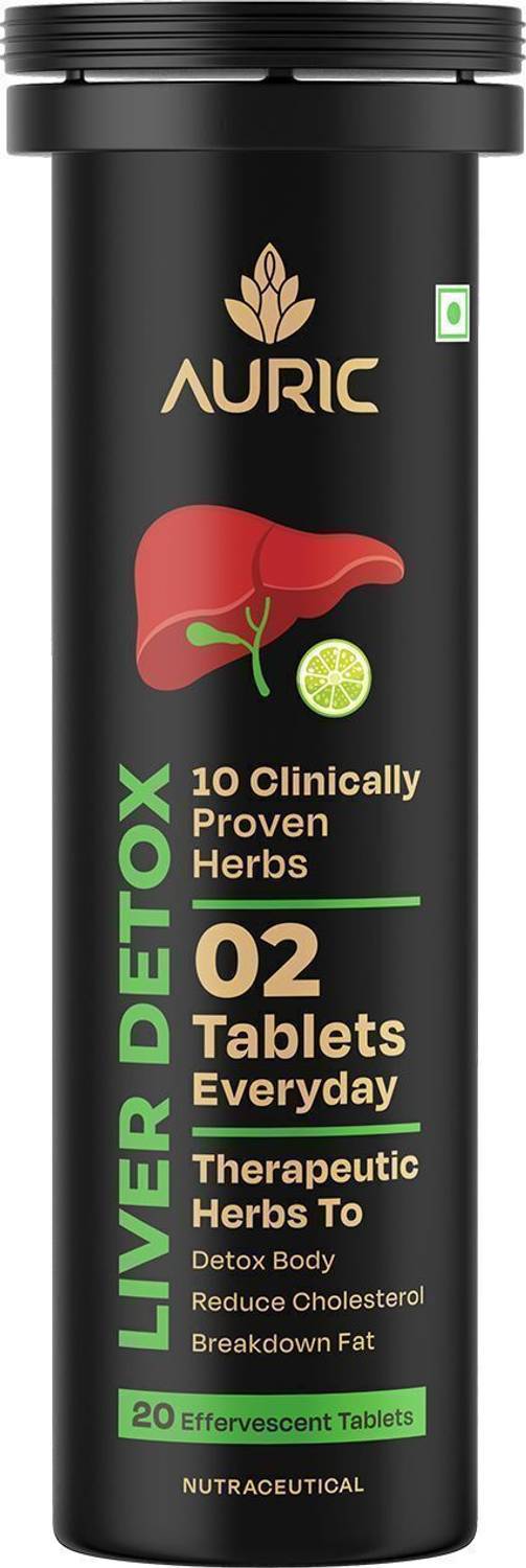 Auric Liver Detox | Effervescent Tablets with 10 Ayurvedic Herbs |Liv 365