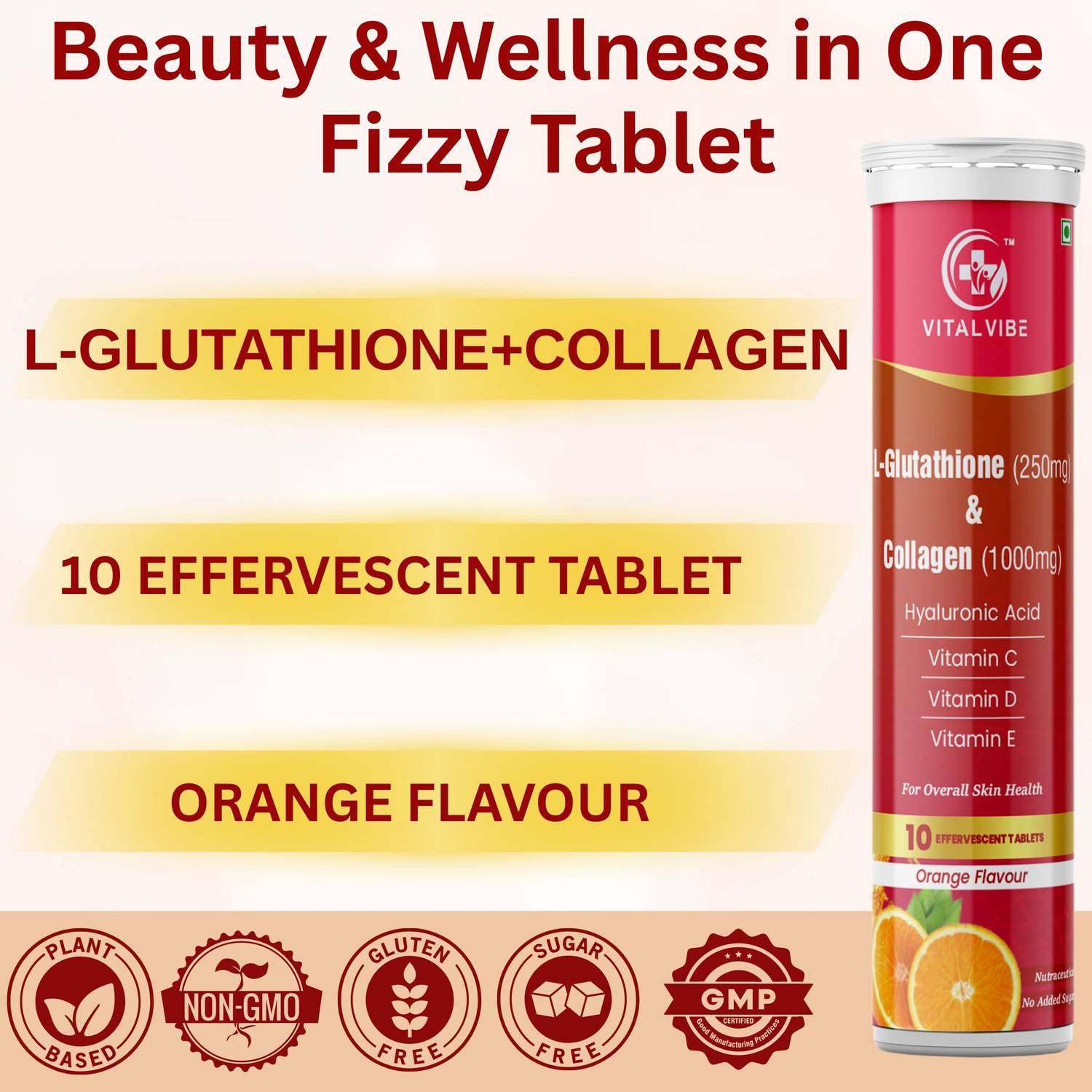 VITAL VIBE Collagen 1000mg with Glutathione Tablets | Skin Brightening,  Anti-Aging Price in India - Buy VITAL VIBE Collagen 1000mg with Glutathione  Tablets