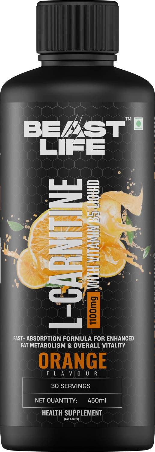 beast l carnitine price BeastLife L-Carnitine With Vitamin B5, Helps Convert Fat into Energy 1100mg  Orange Flavour Price in India